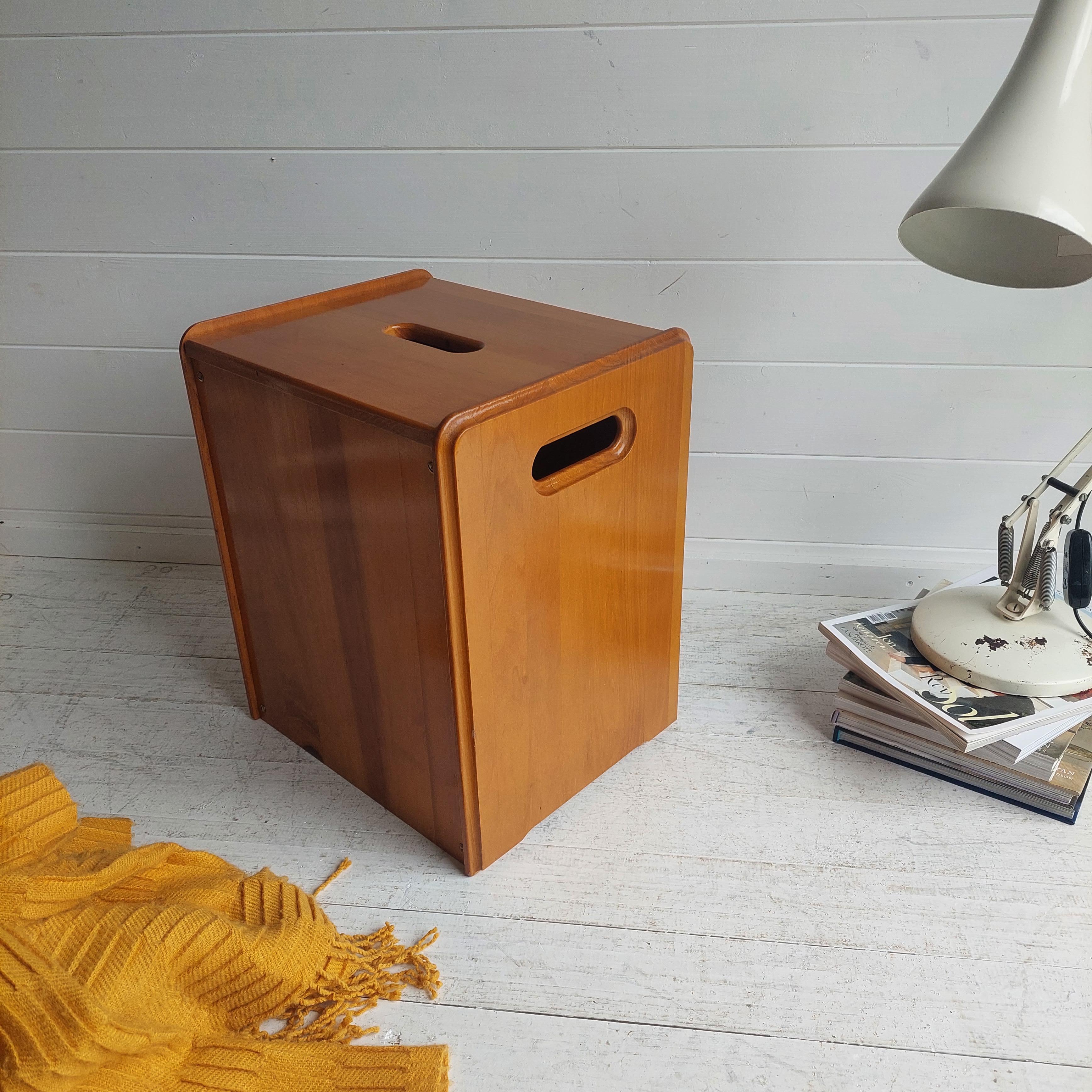 European Mid Century Pine Stool Box Storage Table Le Corbusier Lc14 Cassina Style, 70s