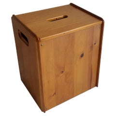 Mid Century Pine Stool Box Storage Table Le Corbusier Lc14 Cassina Style, 70s
