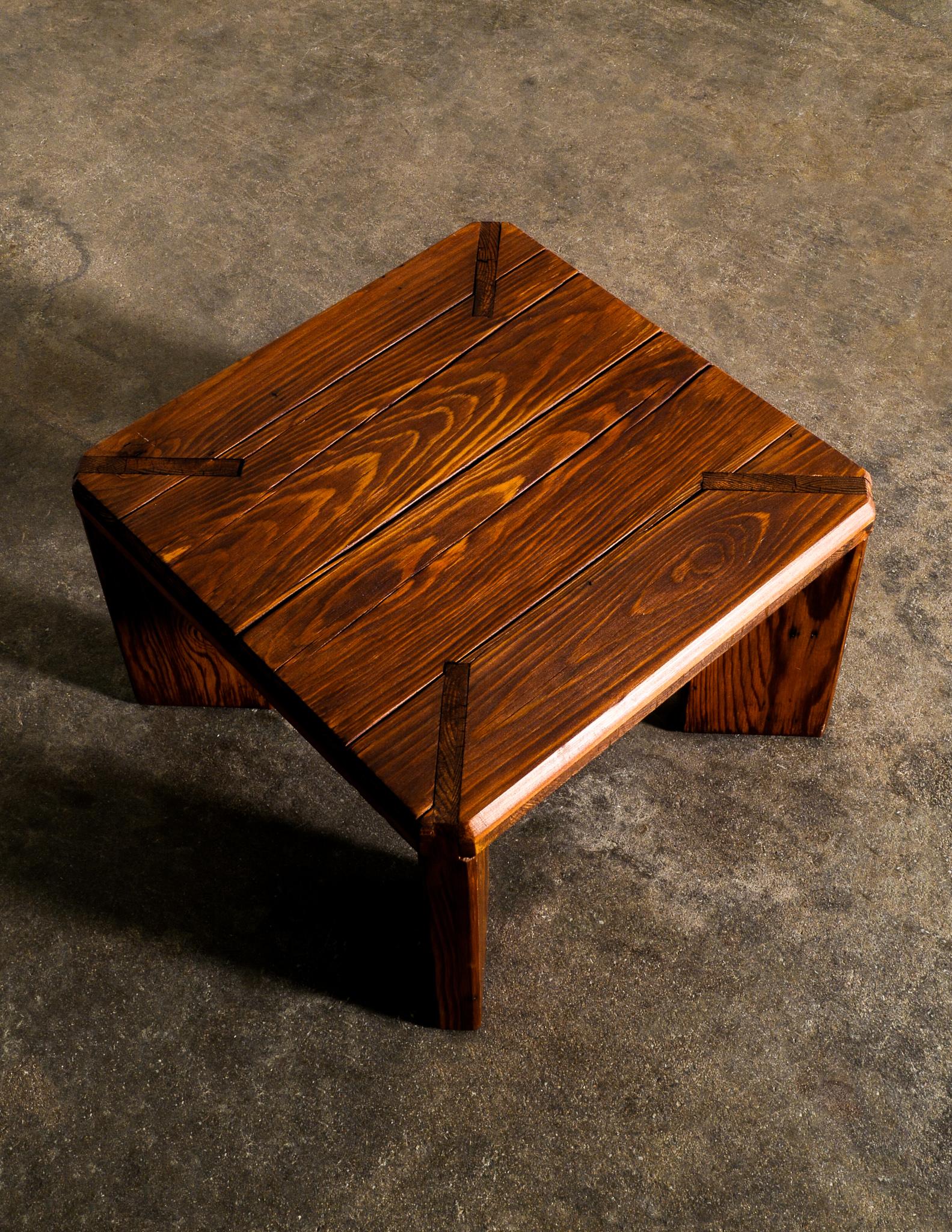 Mid-20th Century Midcentury Pine Stool Side Table by Roland Wilhelmsson Produced in Sweden 1960s