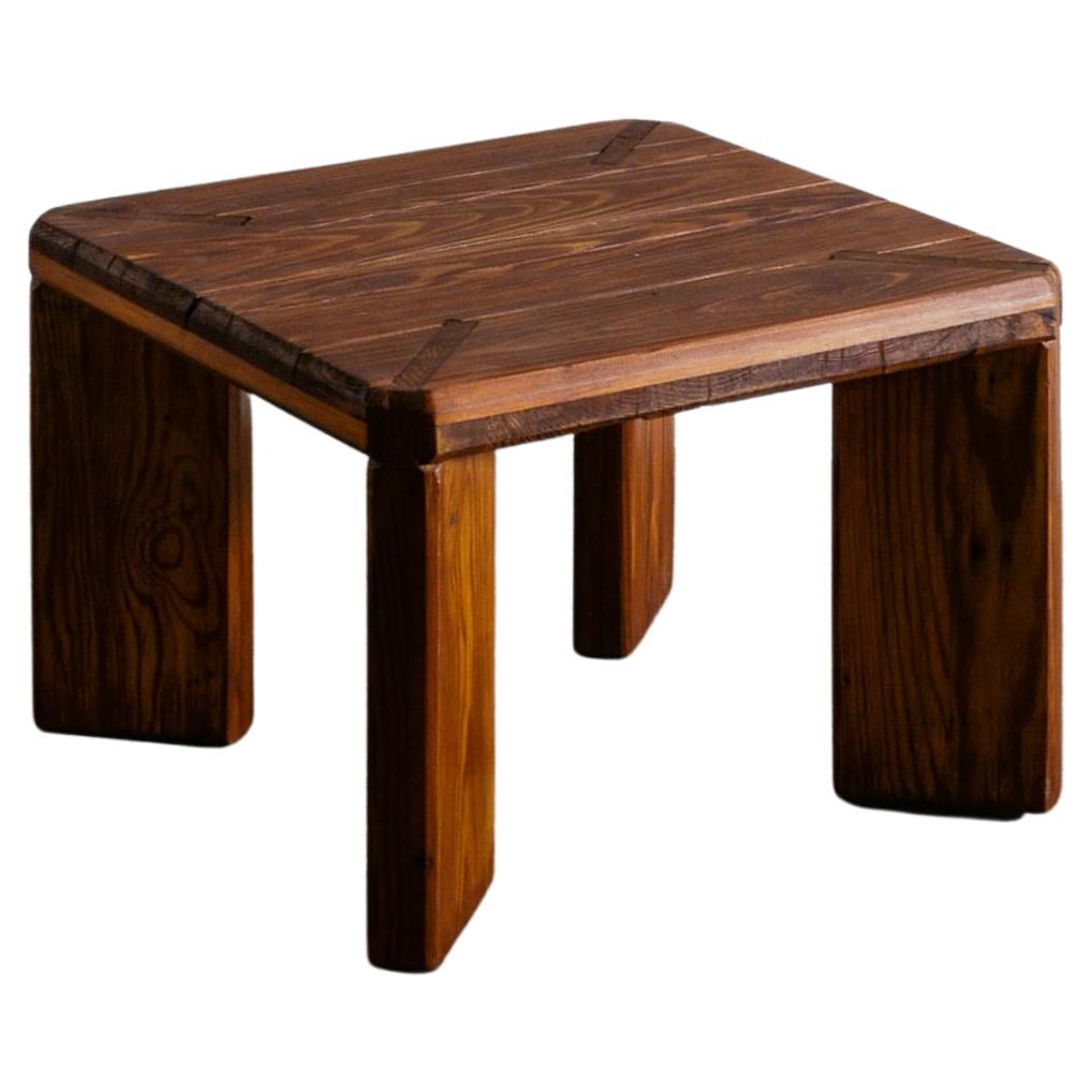 Midcentury Pine Stool Side Table by Roland Wilhelmsson Produced in Sweden 1960s