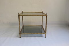 Midcentury Pineapple Peel Design Square Side Table, 1950s