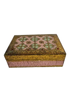 Mid Century Pink and Gold Florentine Box