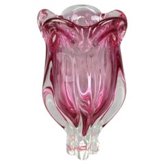 Mid-Century Pink Art Glass Vase by Josef Hospodka, Czechoslovakia, 1960s