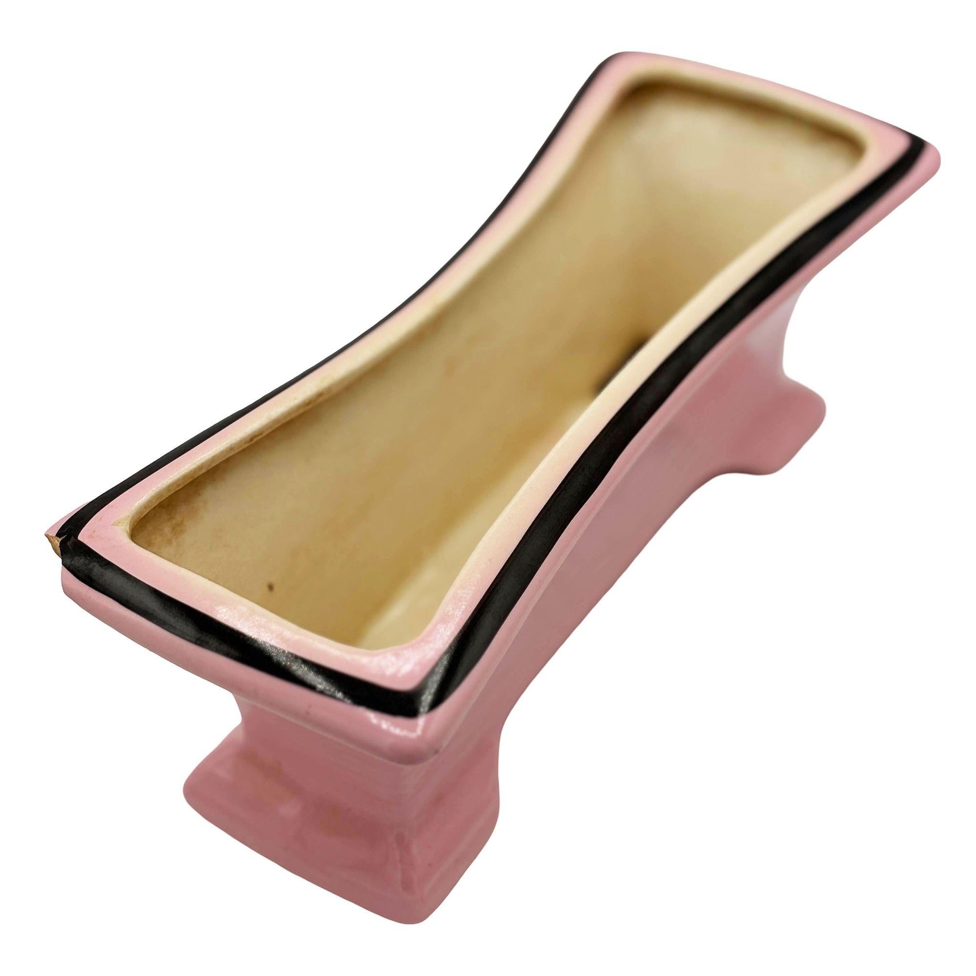 Jardinière d'intérieur moderniste rose et noire du milieu du siècle de California Pottery en vente 4