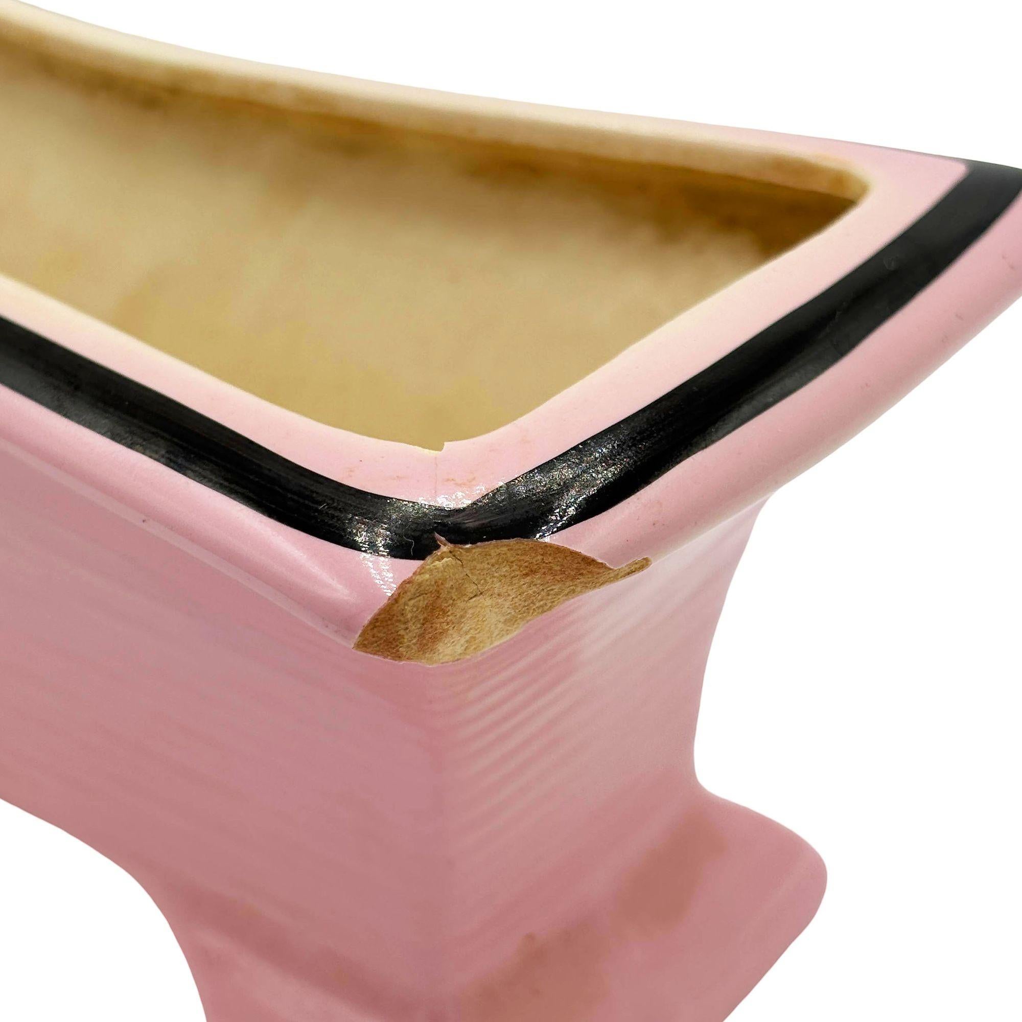 Jardinière d'intérieur moderniste rose et noire du milieu du siècle de California Pottery en vente 6