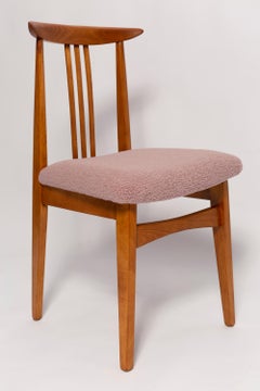 Mid-Century Pink Blush Boucle Chair, by M. Zielinski, Europe, 1960s