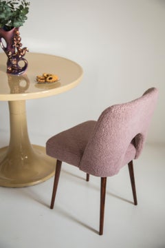 Midcentury Pink Bouclé 'Shell' Chair, Europe, 1960s