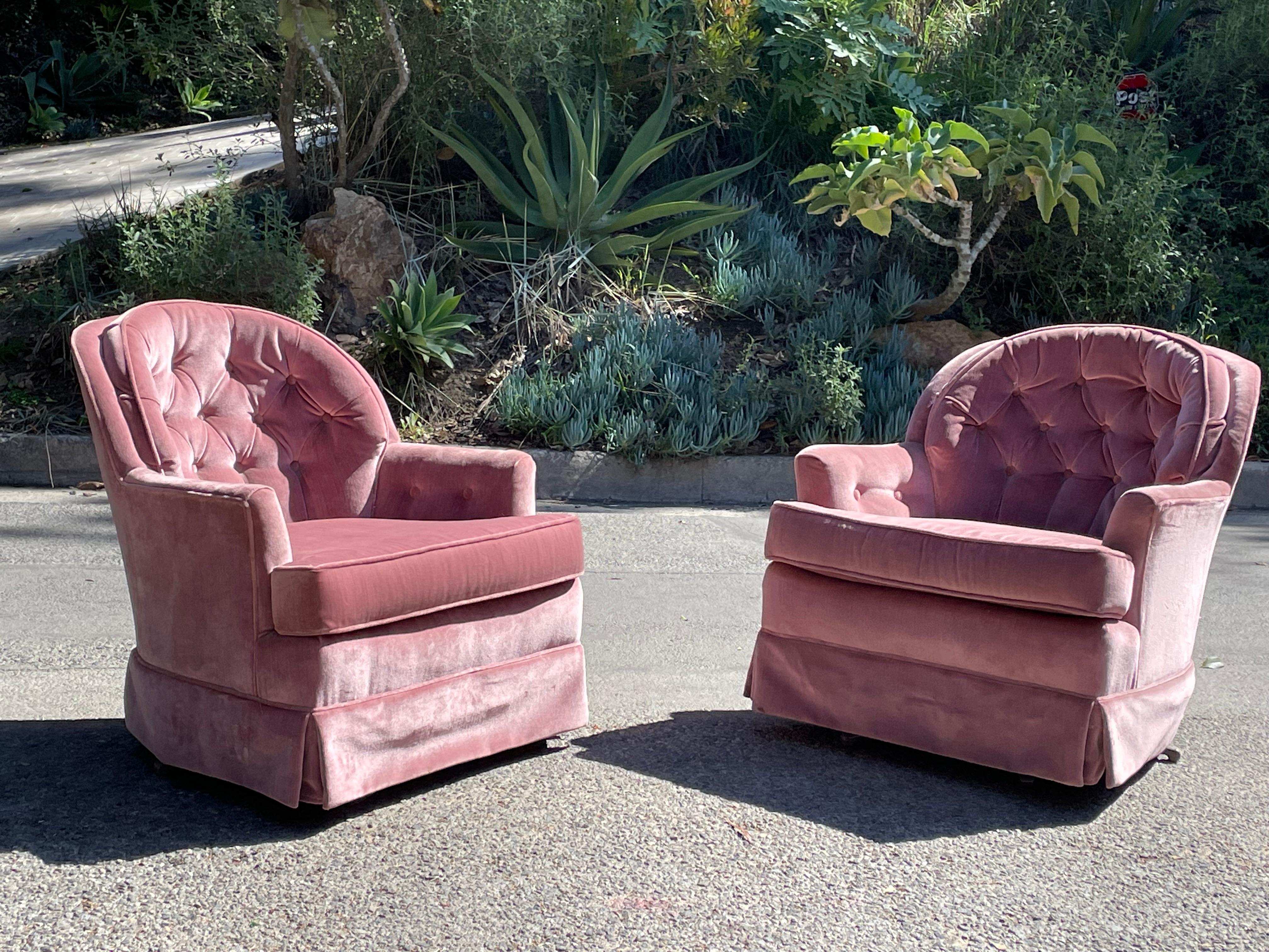 pink swivel chair