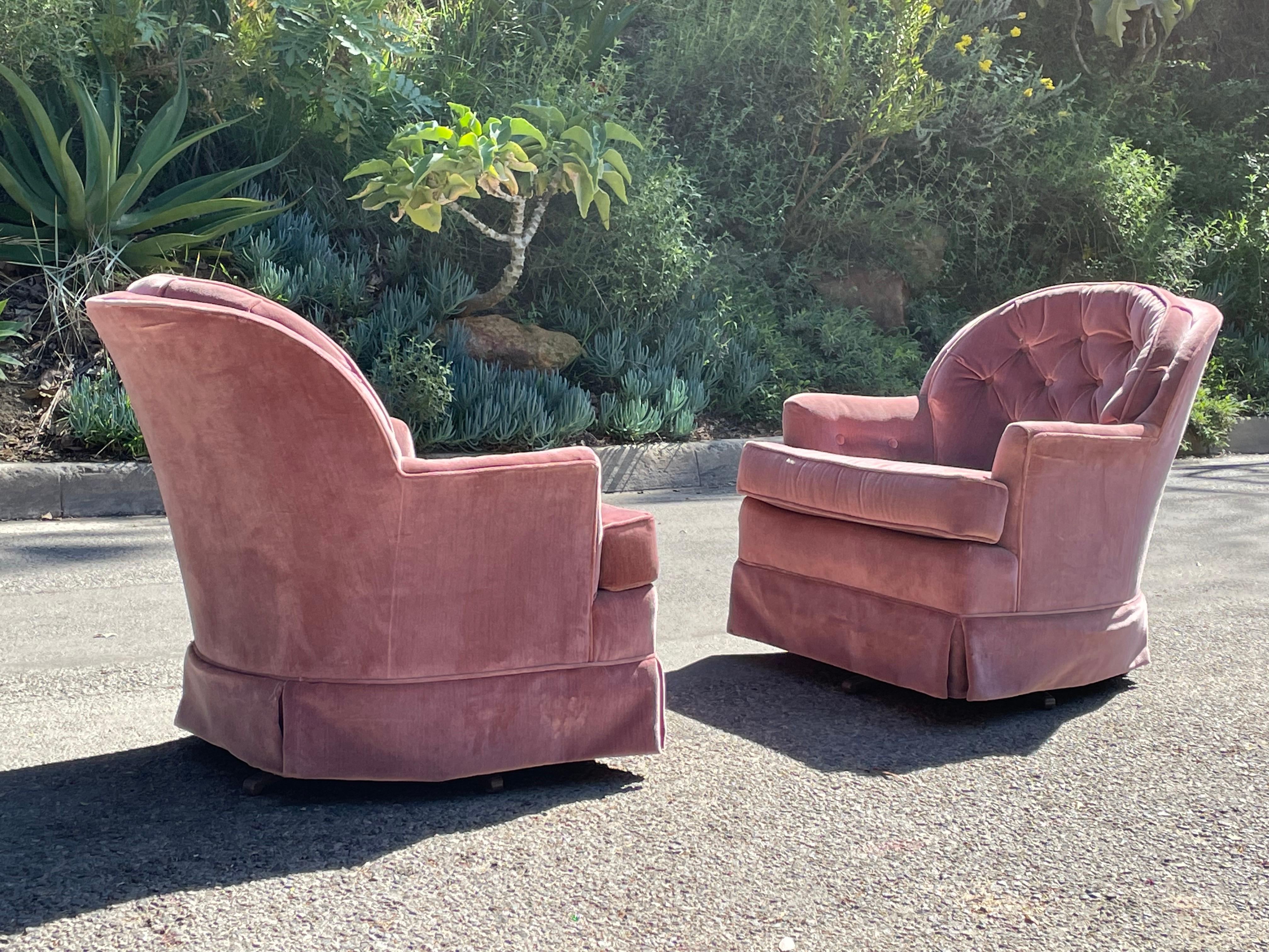 pink crushed velvet chair