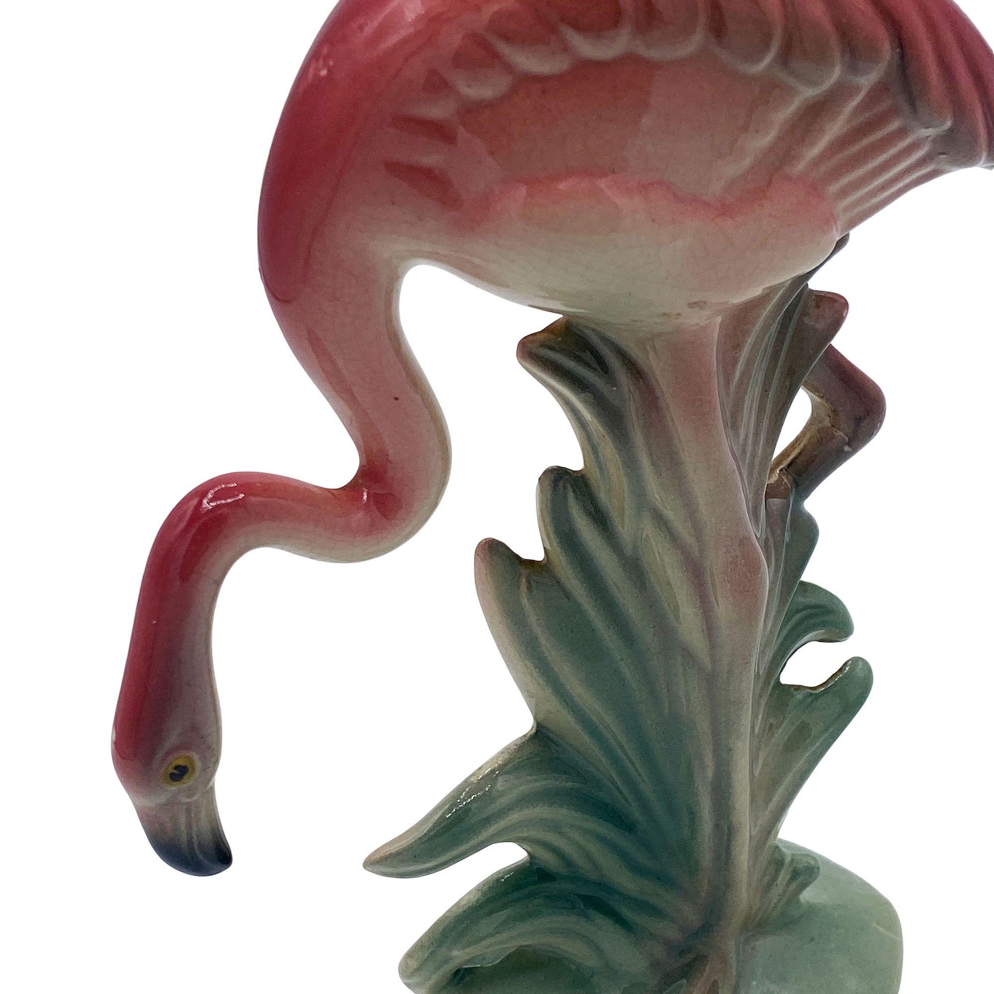 Set di sculture da tavolo in ceramica di Brad Keeler, metà del secolo scorso, con fenicottero che beve. in vendita 7
