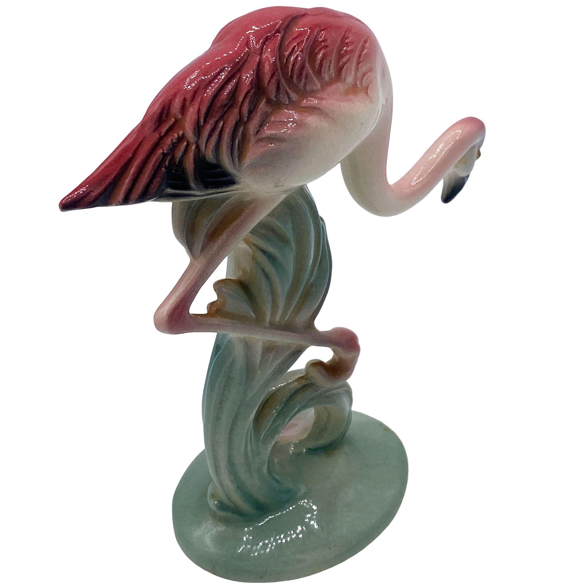 Mid-century Pink & Green Flamingo Ceramic Tabletop Sculpture Pair By Brad Keeler For Sale 9