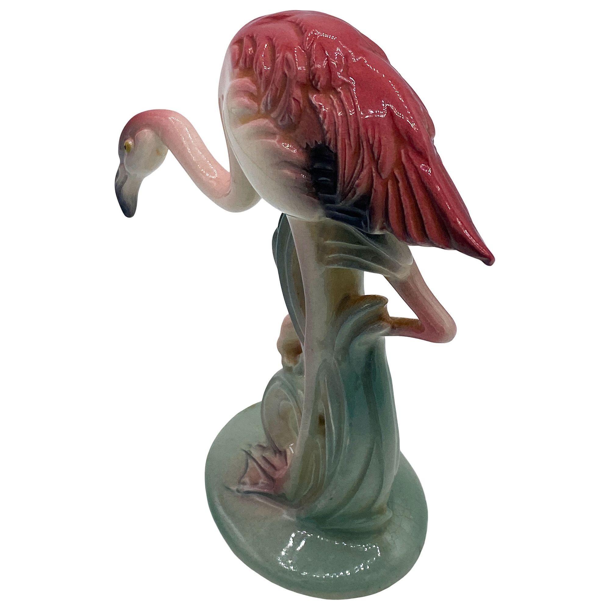 Mid-century Pink & Green Flamingo Ceramic Tabletop Sculpture Pair By Brad Keeler For Sale 10