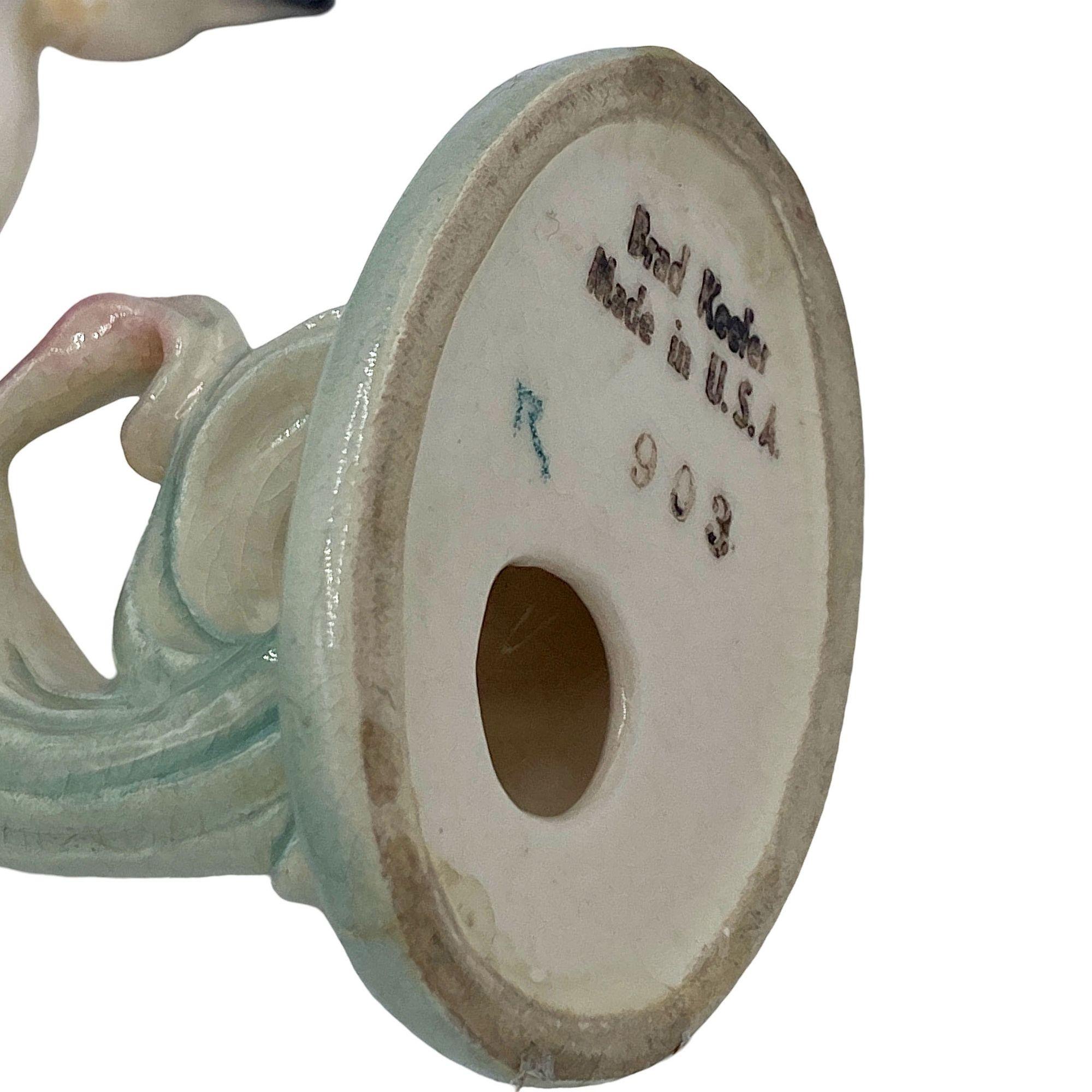 Mid-century Pink & Green Flamingo Ceramic Tabletop Sculpture Pair By Brad Keeler For Sale 12