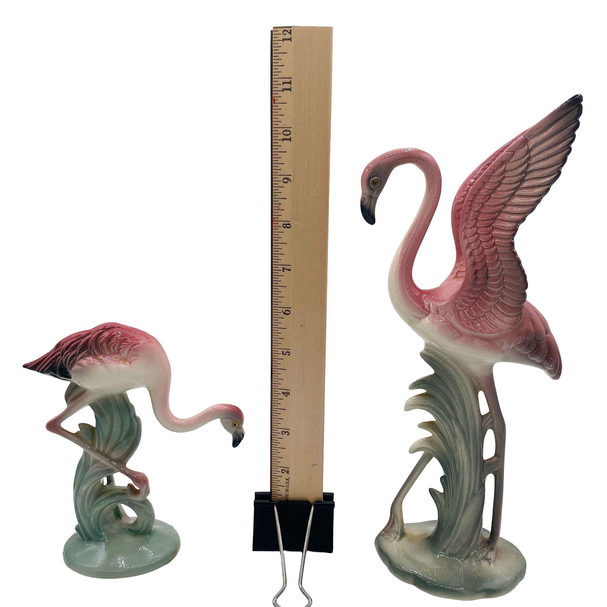 Mid-century Pink & Green Flamingo Ceramic Tabletop Sculpture Pair By Brad Keeler For Sale 13