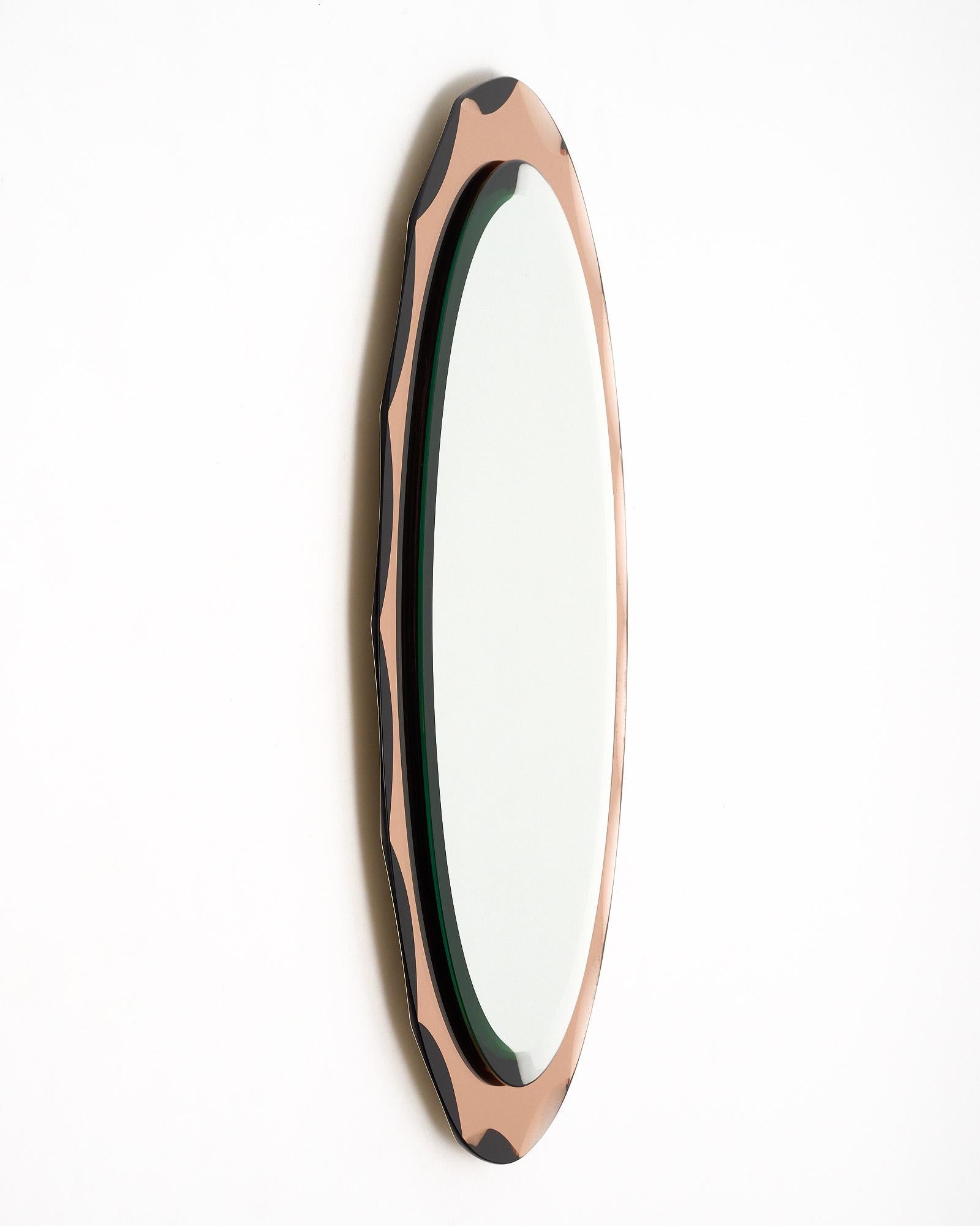 Mid-20th Century Mid-Century Pink Italian Mirror For Sale