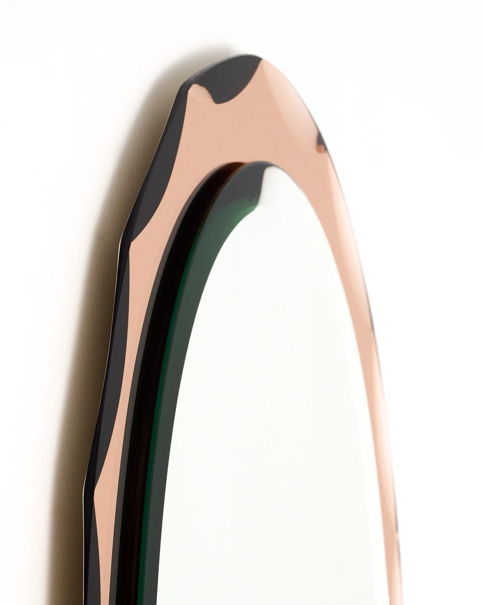 Mid-Century Pink Italian Mirror For Sale 1