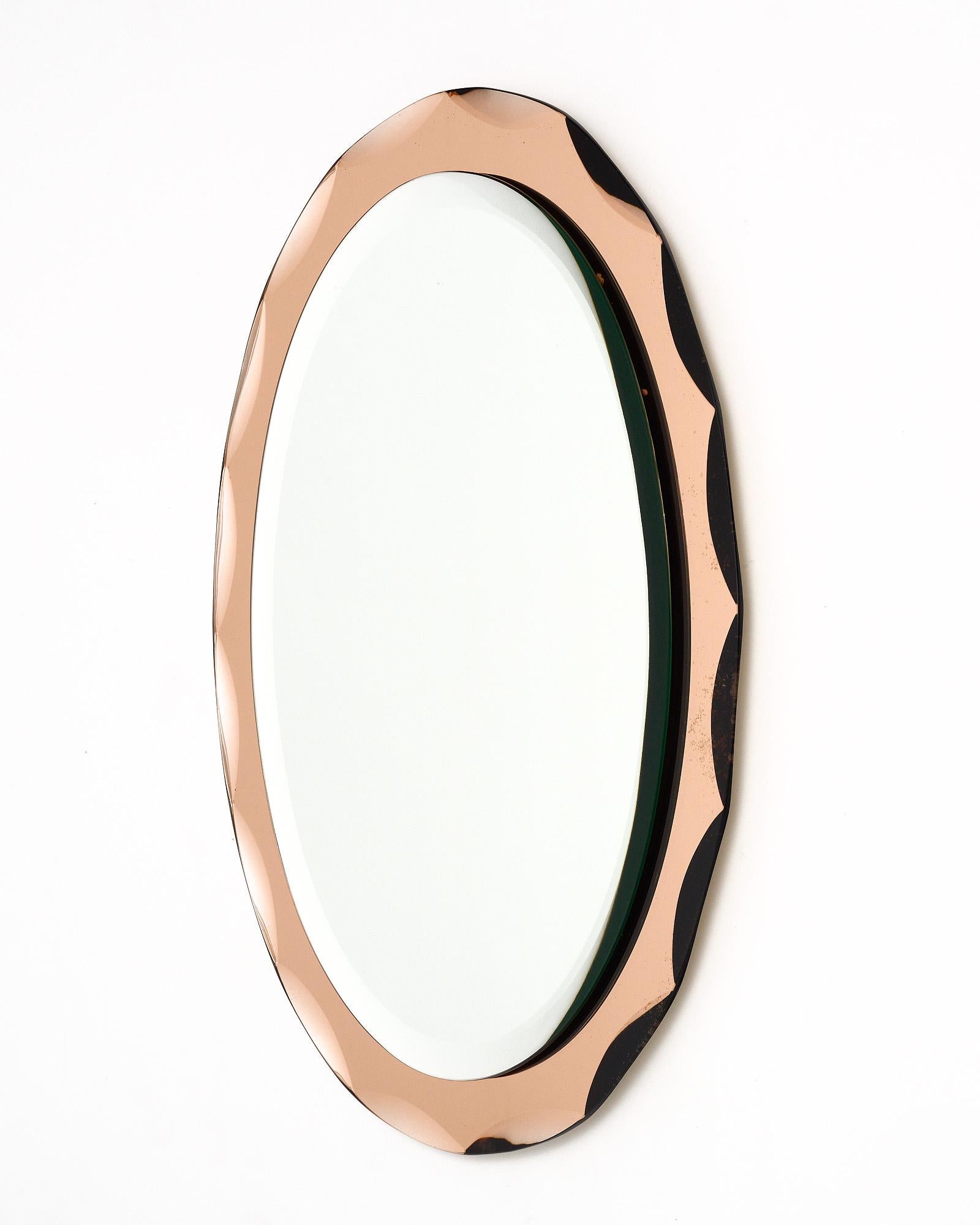 Mid-Century Pink Italian Mirror For Sale 2