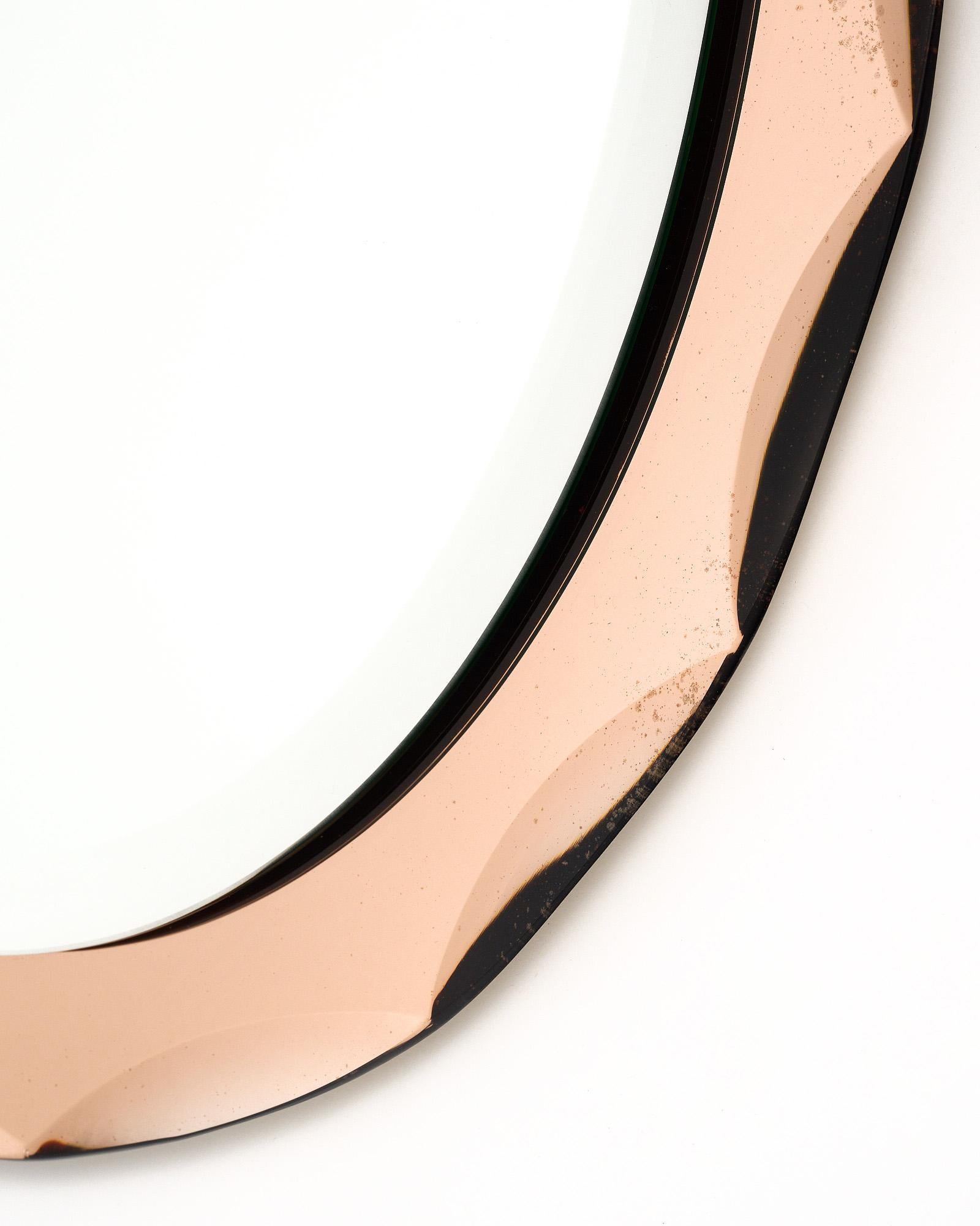 Mid-Century Pink Italian Mirror For Sale 3