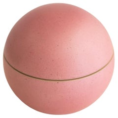 Rosa italienisches Keramikgefäß mit Deckel aus der Mitte des Jahrhunderts