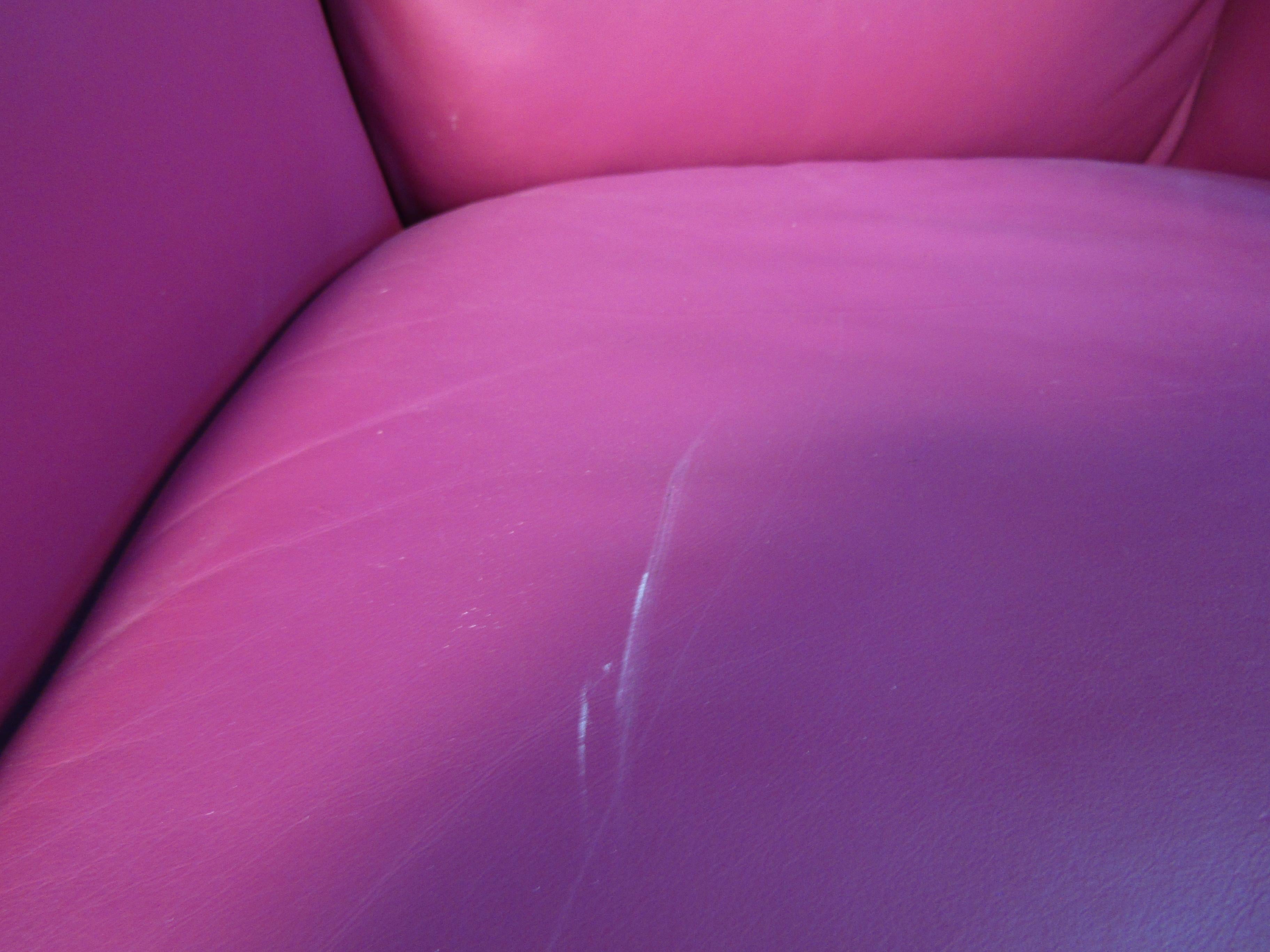 Mid-Century Pink Lounge Swivel Chair 3