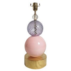 Mid-Century Pink Murano glass lamp