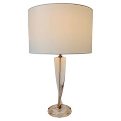 Pale Pink Murano Glass Table Lamp, circa 1950, Italy.
