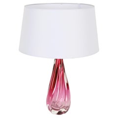 Mid-Century Pink Murano Glass Table Lamp, Italy 1960s