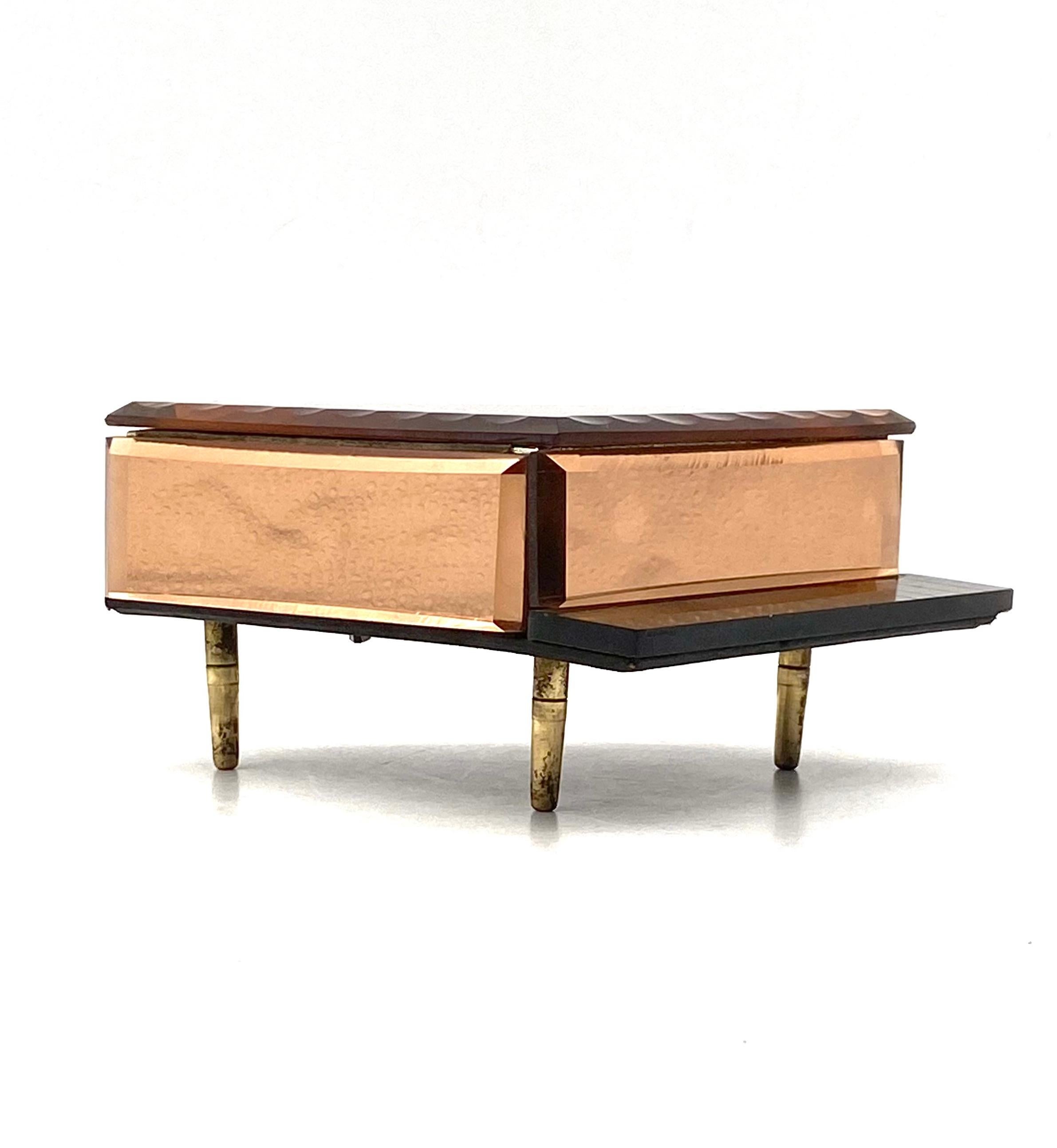 Mid-century pink Piano-shaped Jewelry Boxes / music boxes, Reuge Switzerland 1950s For Sale 1