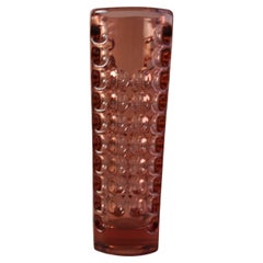Mid-Century Pink Pressed Glass Vase by Rudolf Jurnikl, Czechoslovakia, 1960