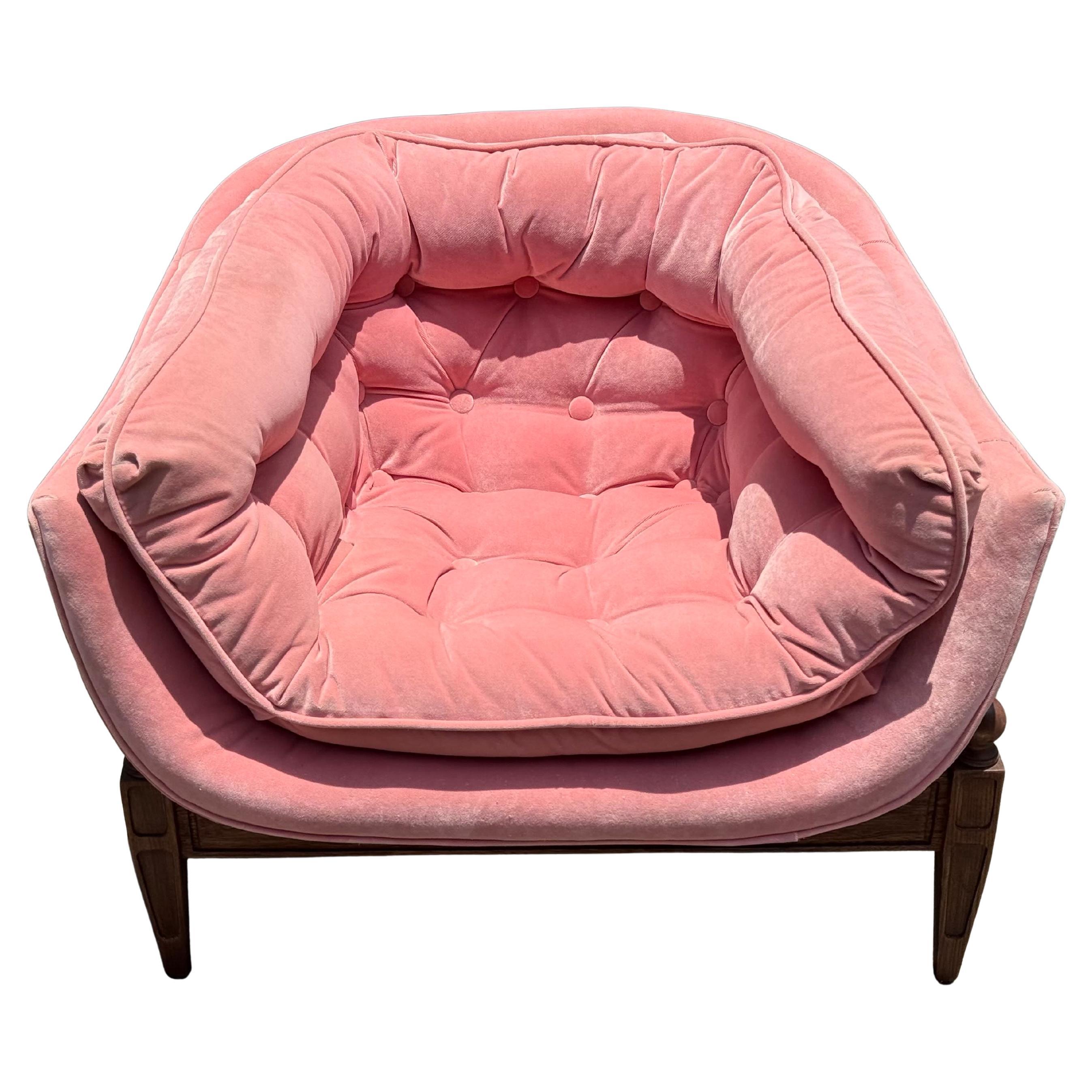 Mid-Century Modern Mid-Century Pink Scoop Lounge Chair by Adrian Pearsall For Sale