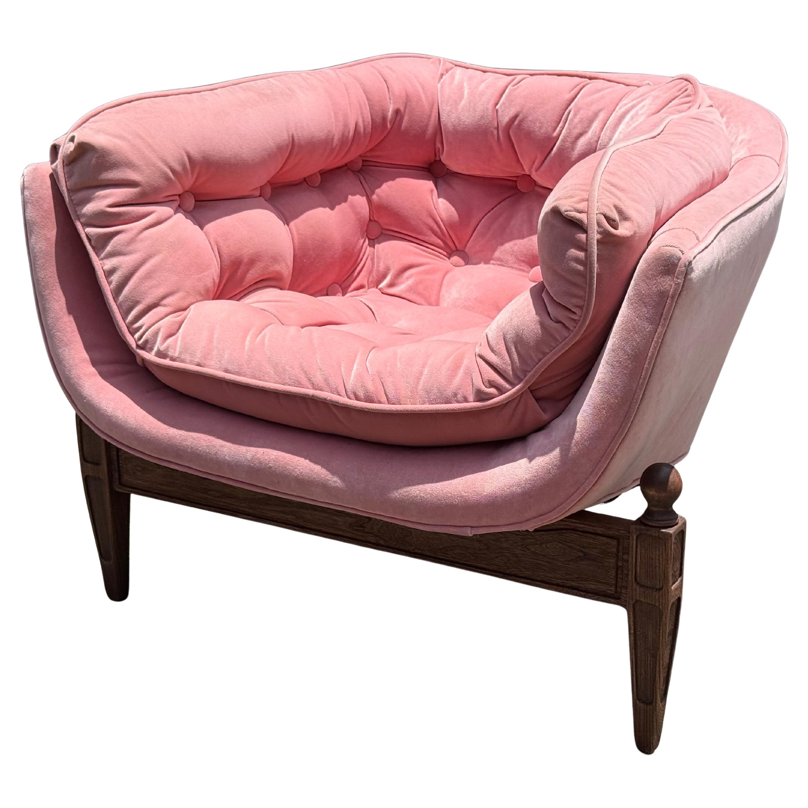 Mid-20th Century Mid-Century Pink Scoop Lounge Chair by Adrian Pearsall For Sale