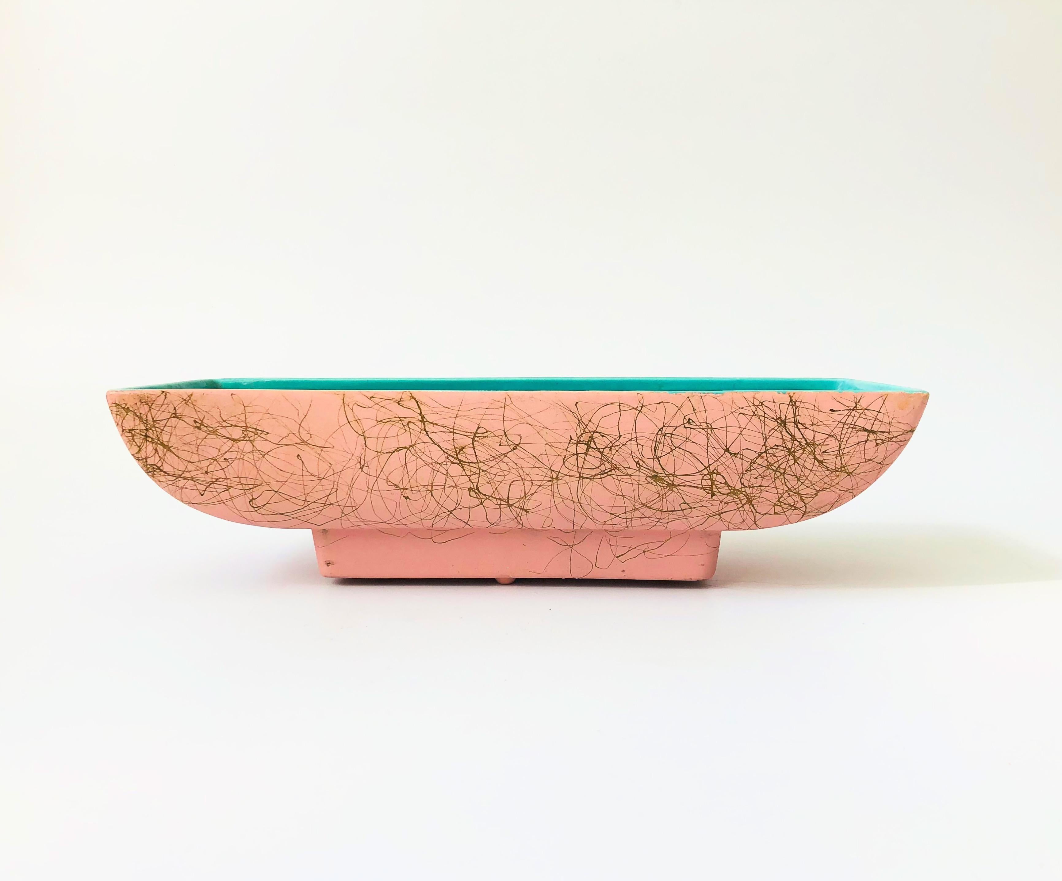 20th Century Mid-Century Pink Squiggle Planter by Maddux of California