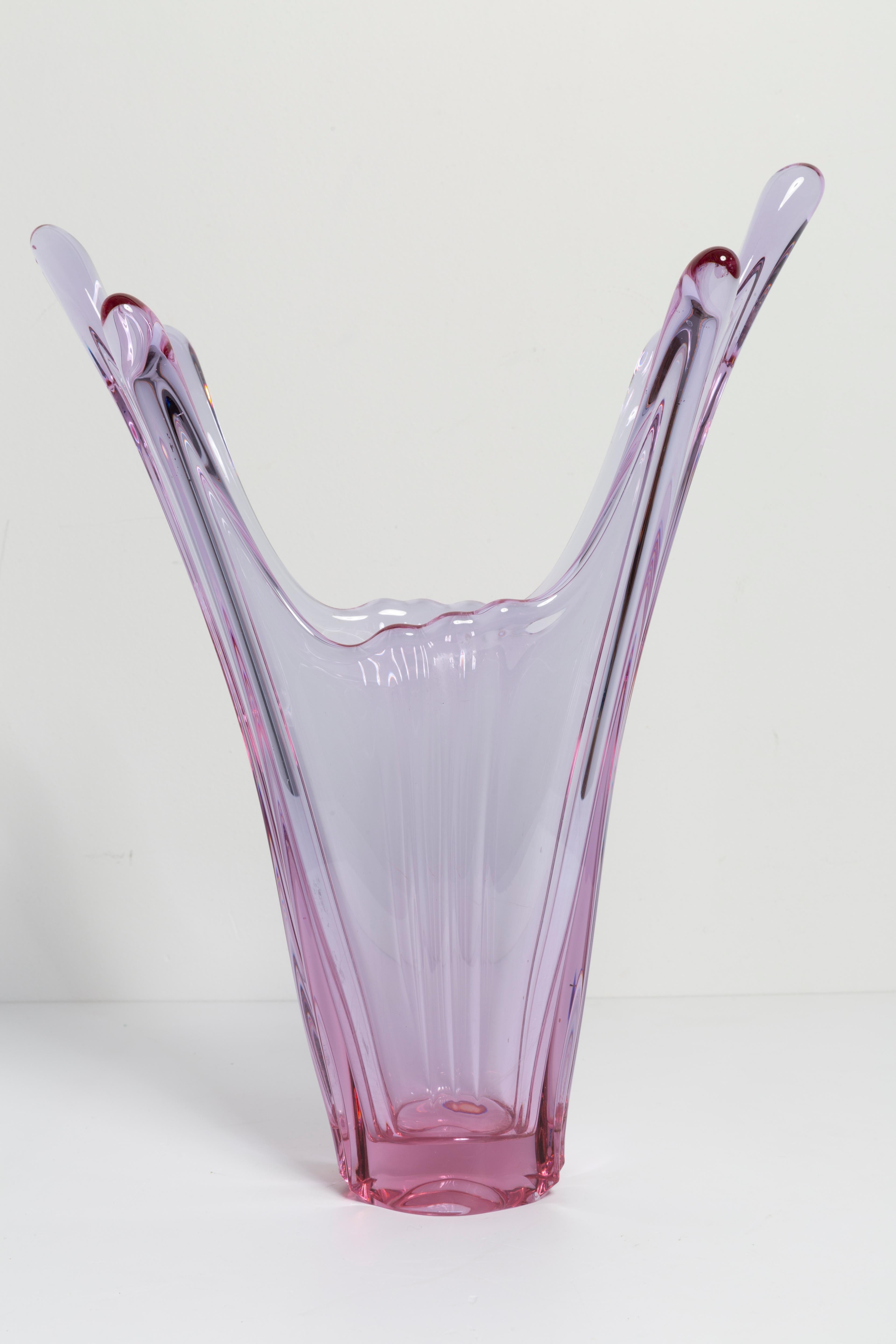 Mid Century Pink Vase, Poland, 1960s For Sale 3