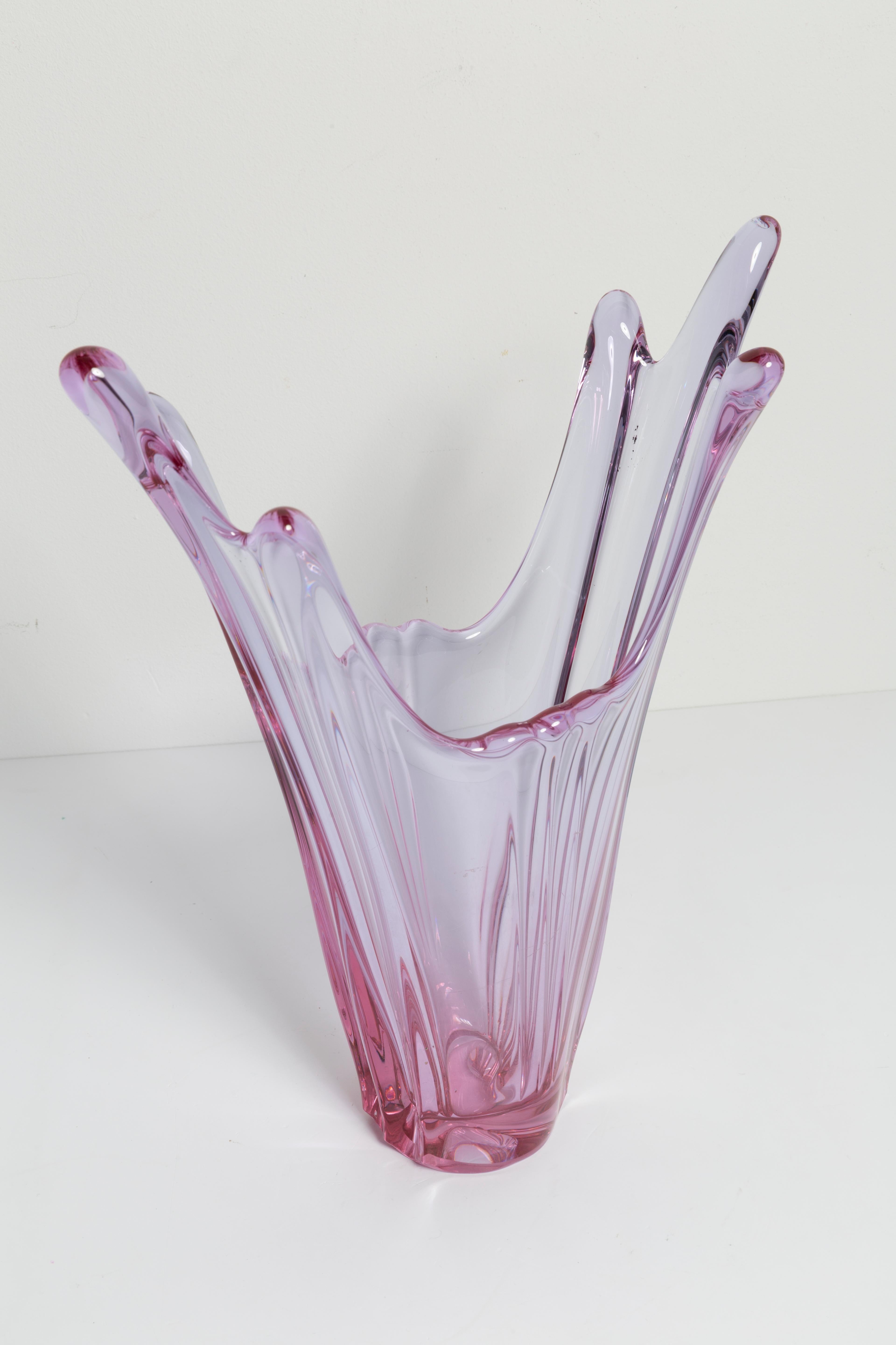 Polish Mid Century Pink Vase, Poland, 1960s For Sale