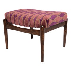 Mid-Century Pink Velvet Vintage Stool, Edmund Homa, 1960s
