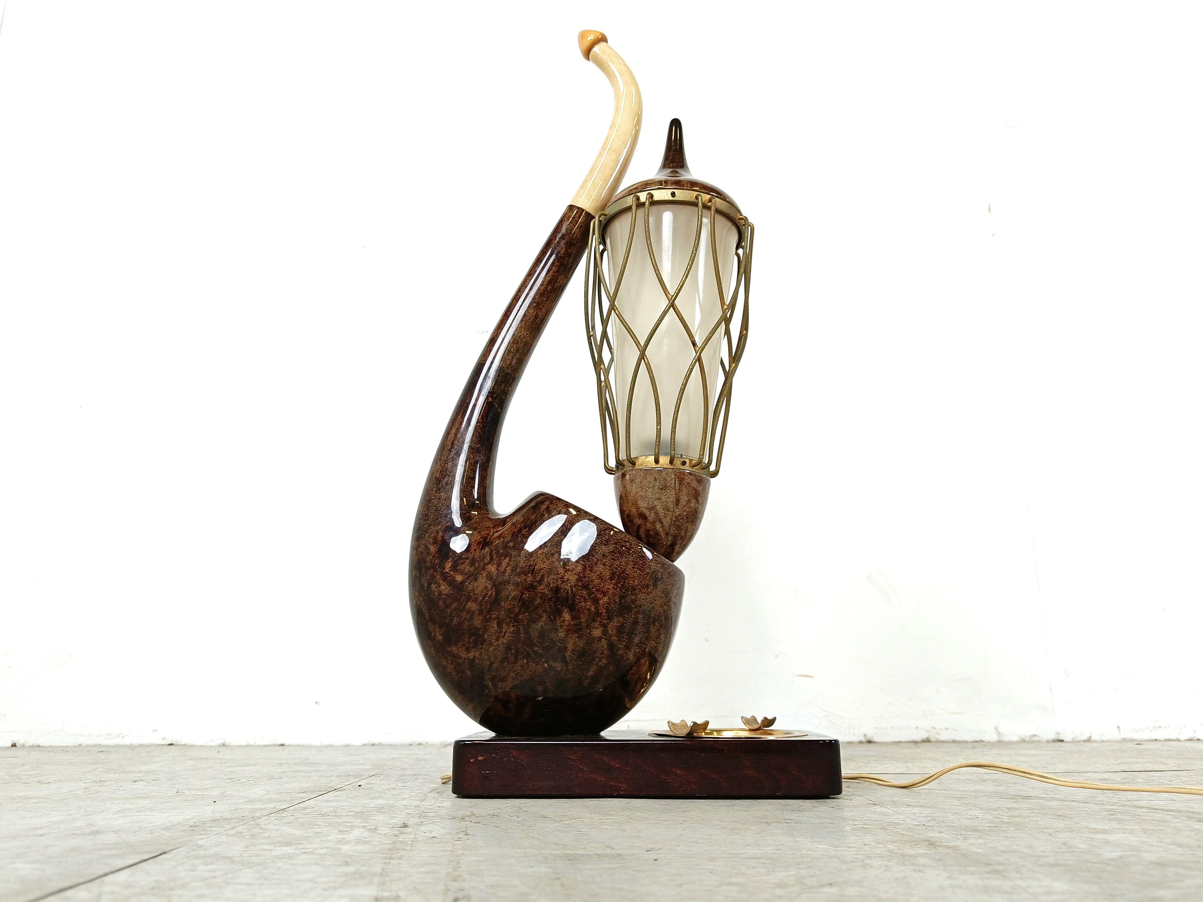 Milieu du XXe siècle Lampe de table à tuyau du milieu du siècle par Aldo Tura, années 1960 en vente