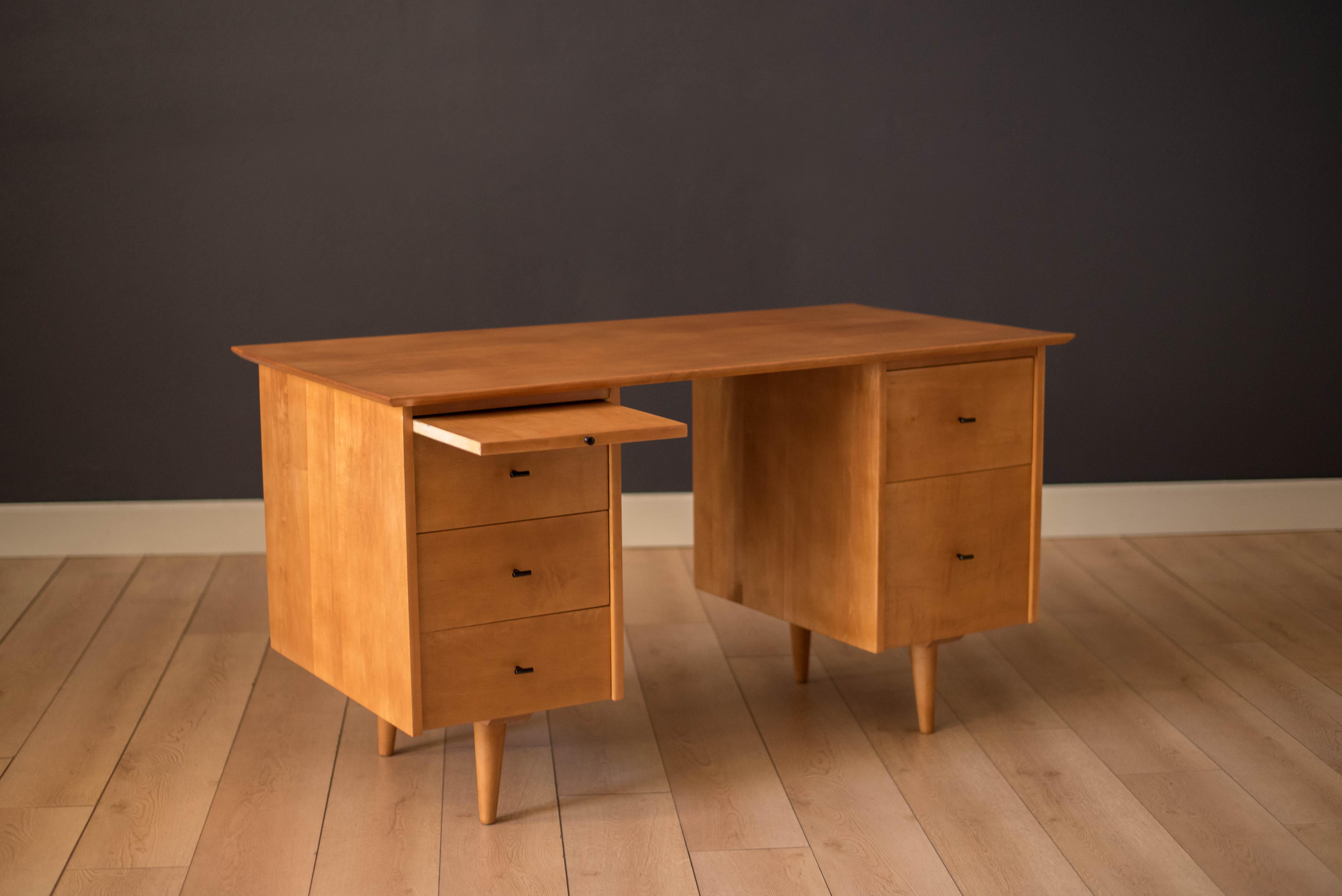Mid-20th Century Mid Century Planner Group Double Pedestal Desk by Paul McCobb