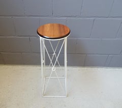 Mid-Century Plant Stand String Metal and Wood