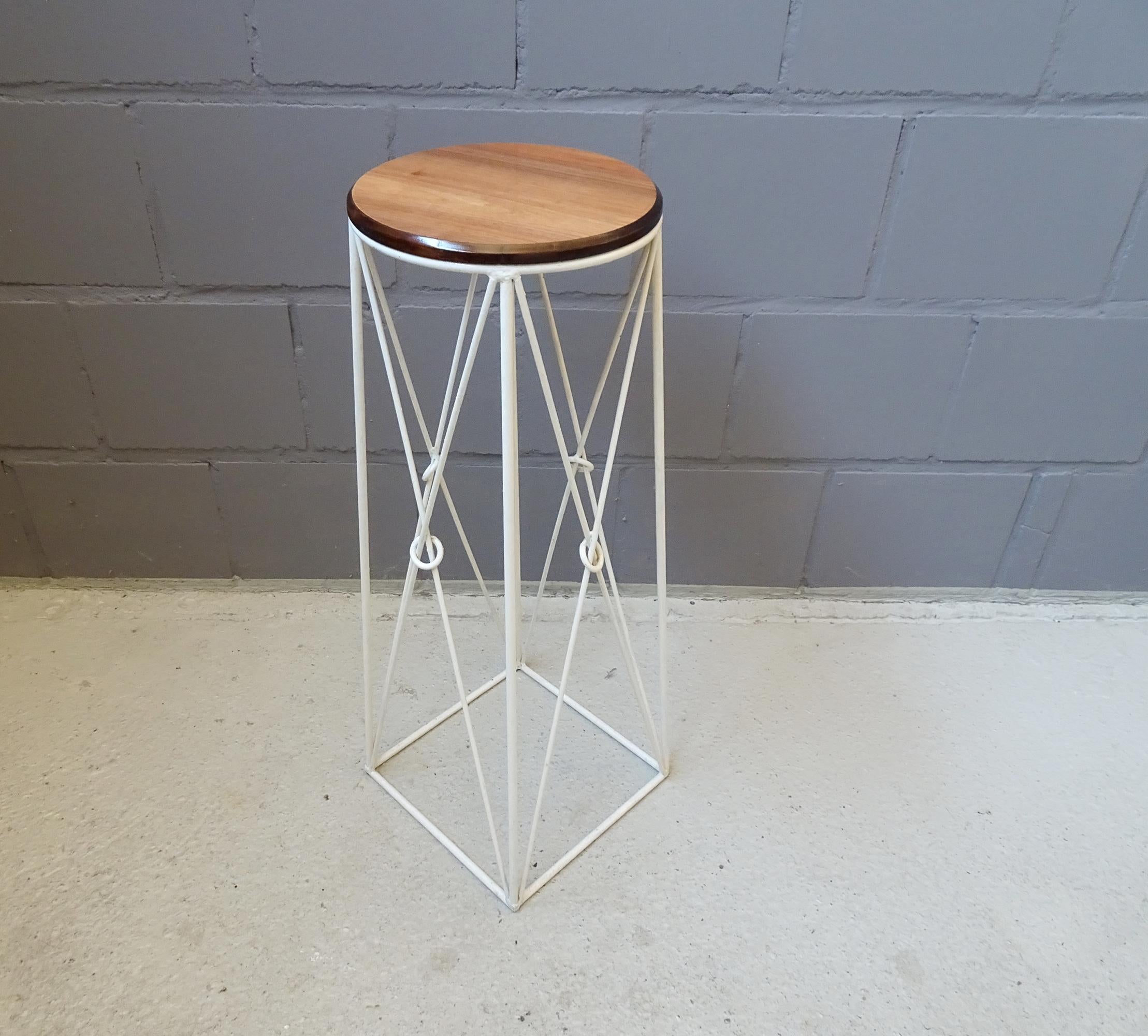 Mid-Century Plant Stand String Metal and Wood For Sale 2