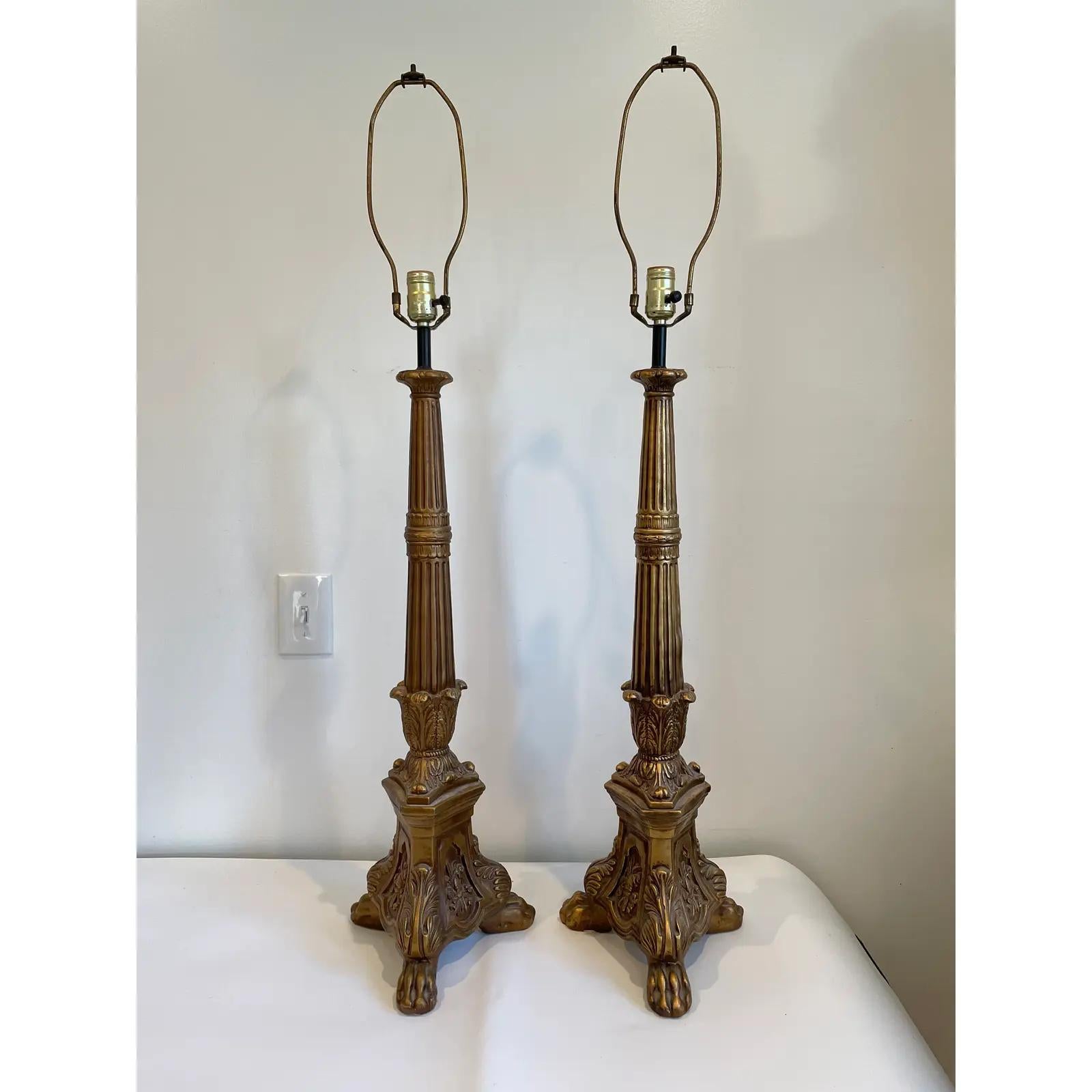 American Mid Century Baroque Stick Lamps For Sale