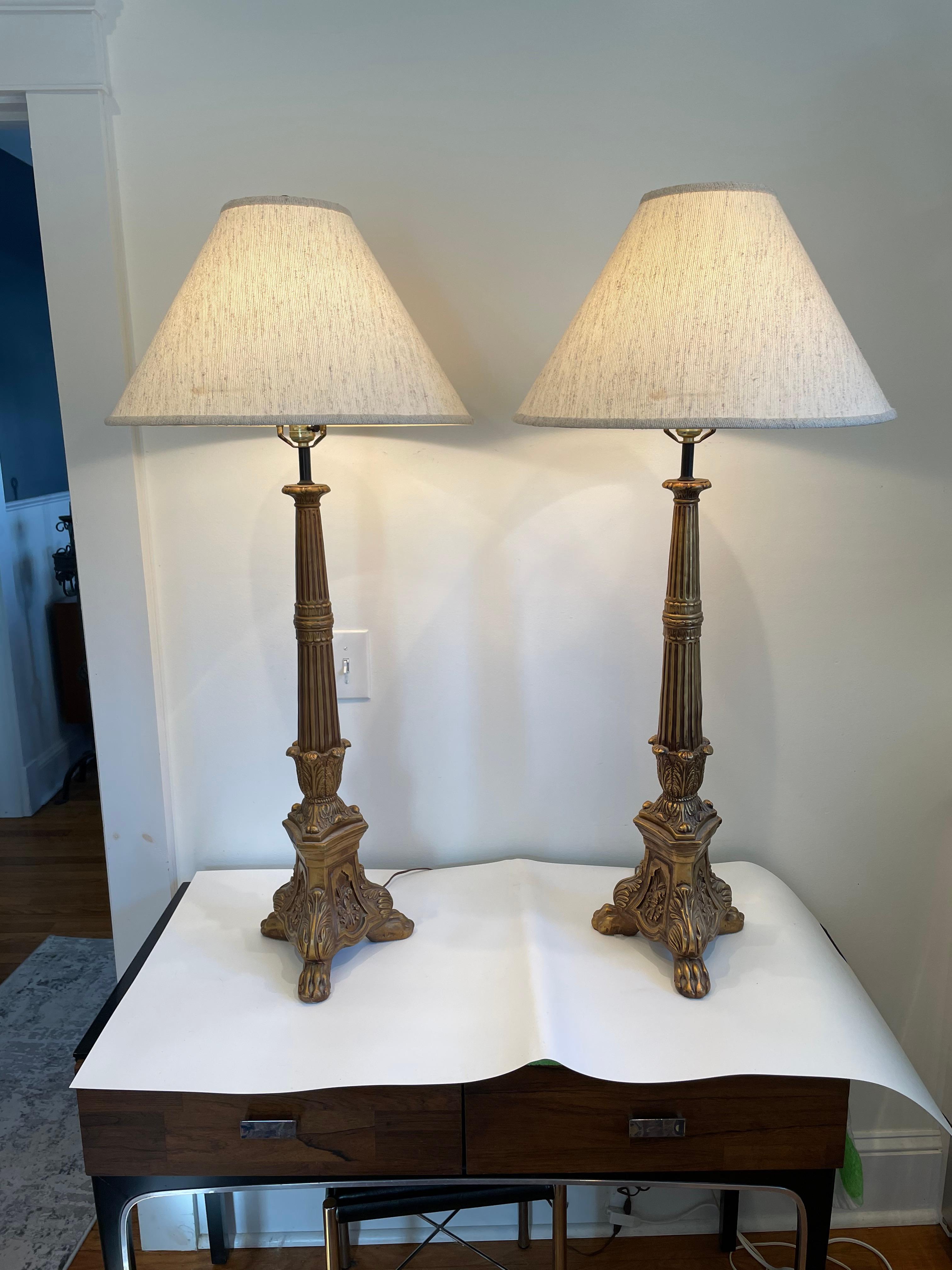 20th Century Mid Century Baroque Stick Lamps For Sale