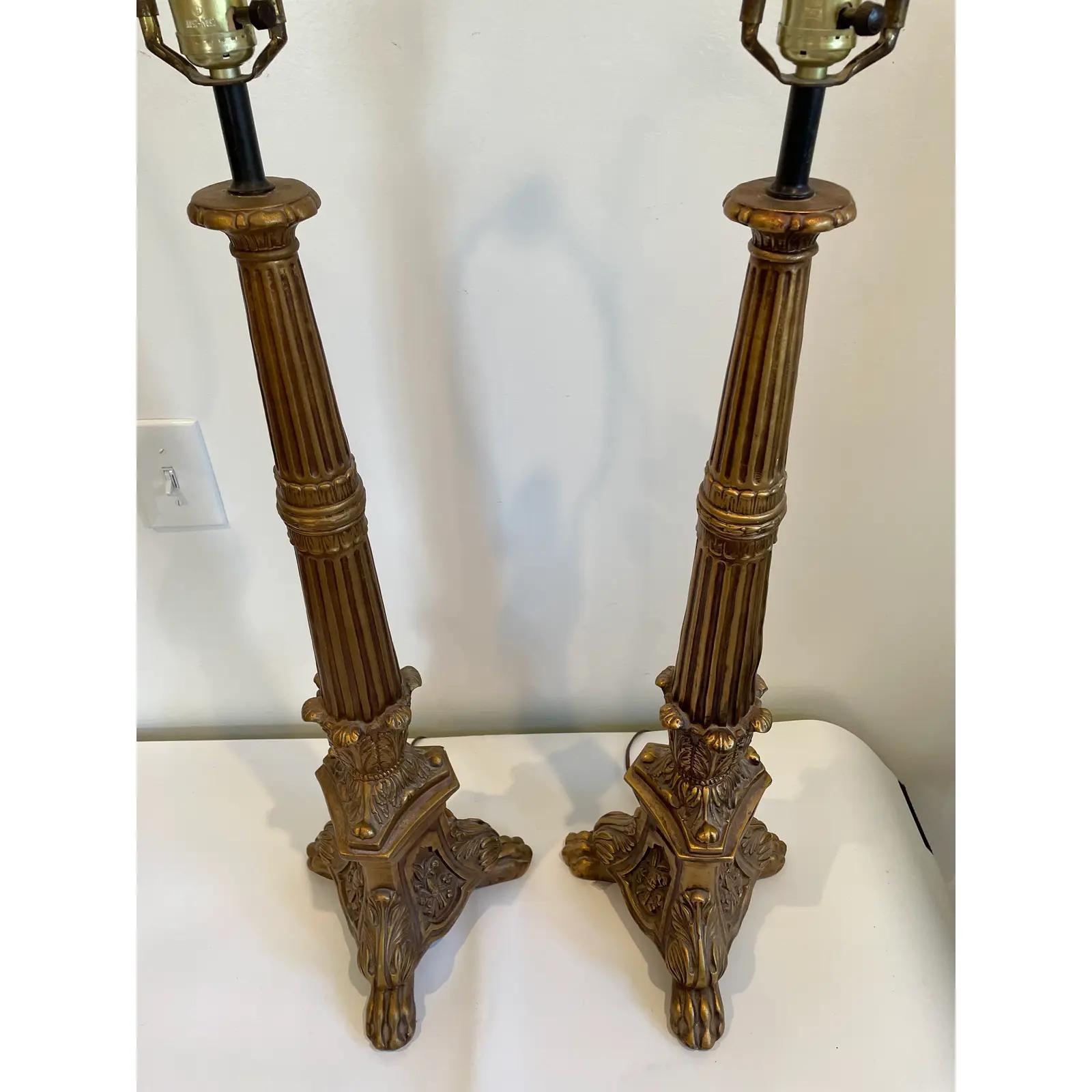 Mid Century Baroque Stick Lamps For Sale 1