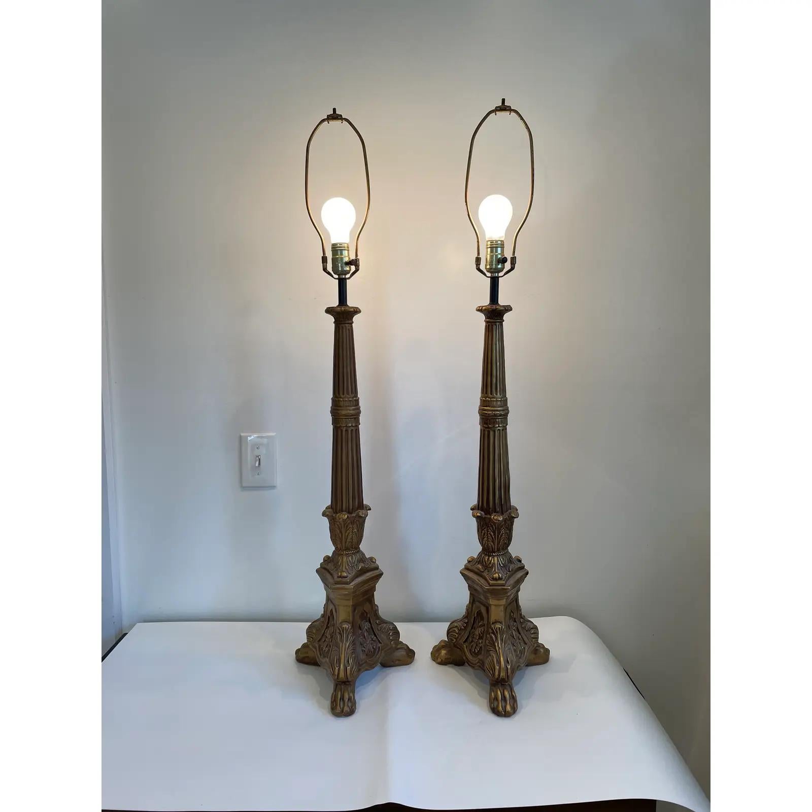 Mid Century Baroque Stick Lamps For Sale 3