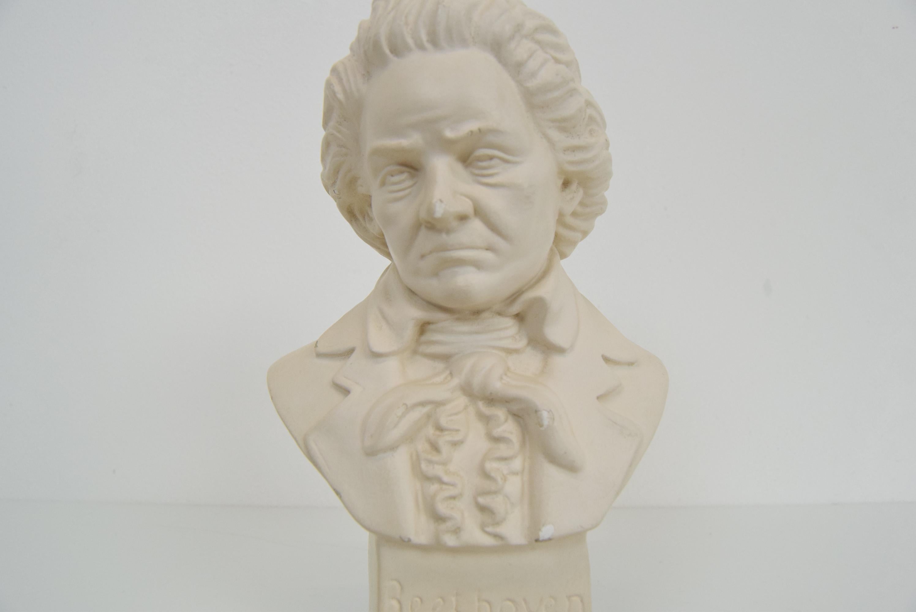 Gipsbüste/Skulptur von Ludwig Van Beethoven aus der Jahrhundertmitte, um 1950 im Angebot 4