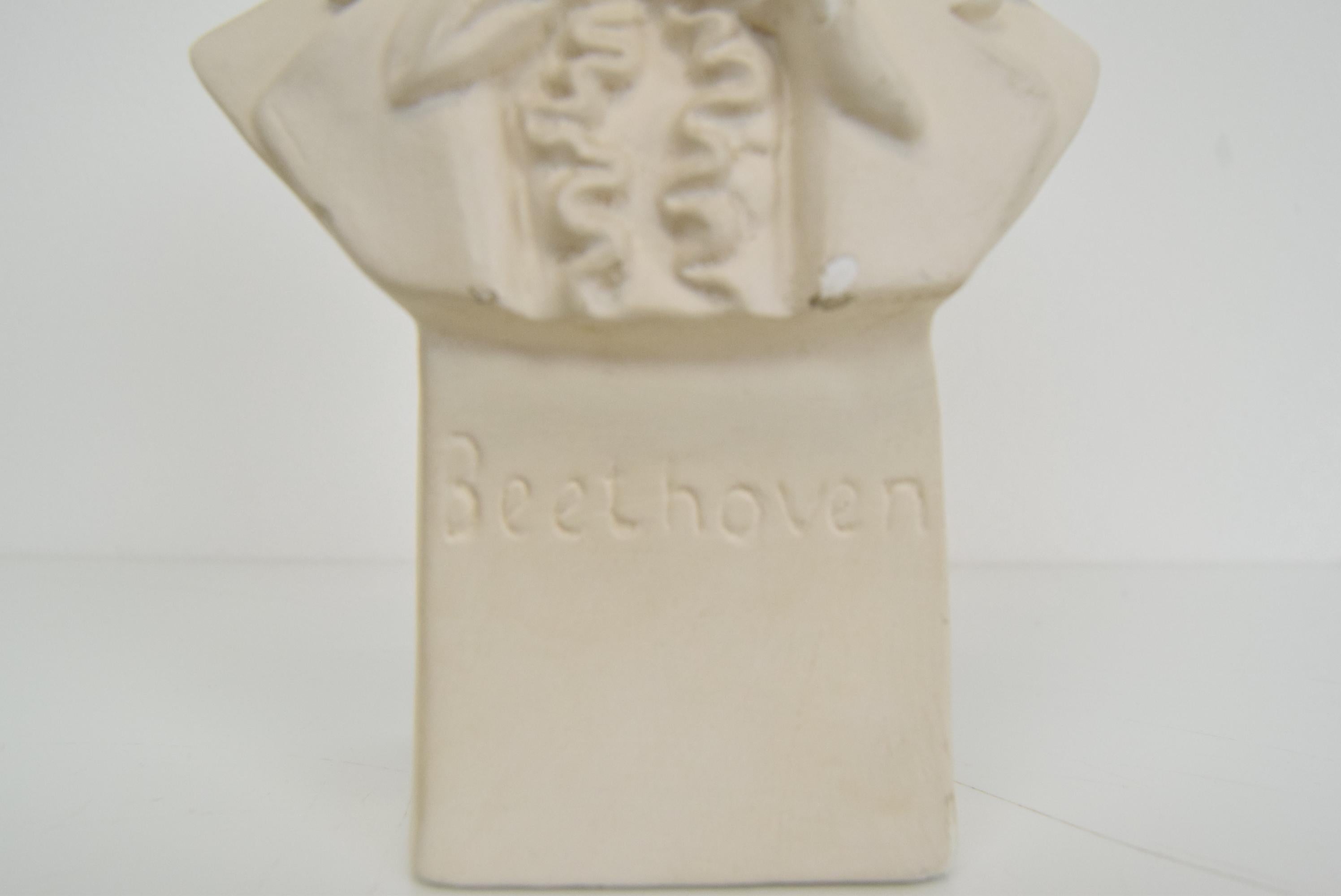 Gipsbüste/Skulptur von Ludwig Van Beethoven aus der Jahrhundertmitte, um 1950 im Angebot 5