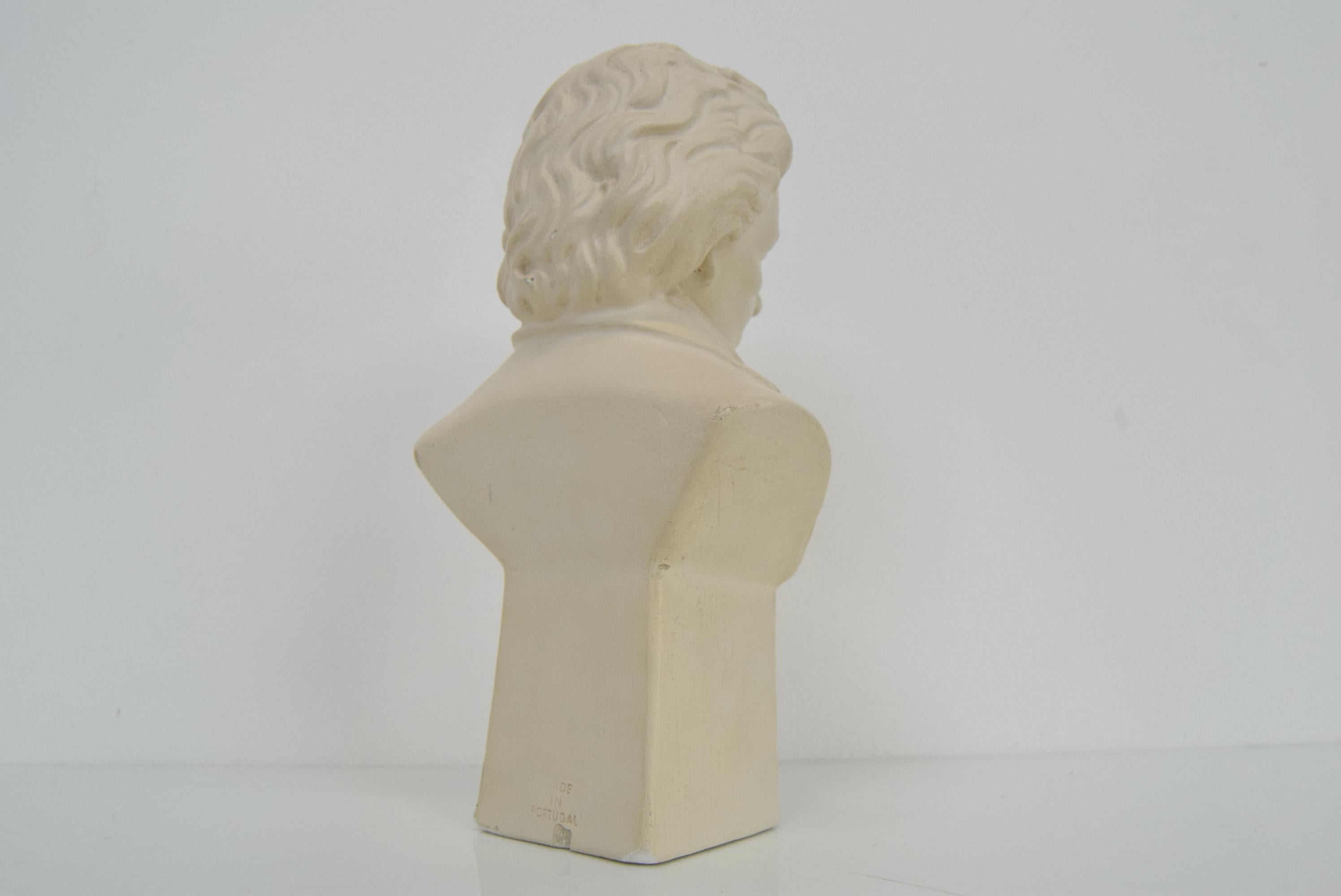 Portuguese Mid-Century Plaster Bust/Sculpture of Ludwig Van Beethoven, circa 1950 For Sale