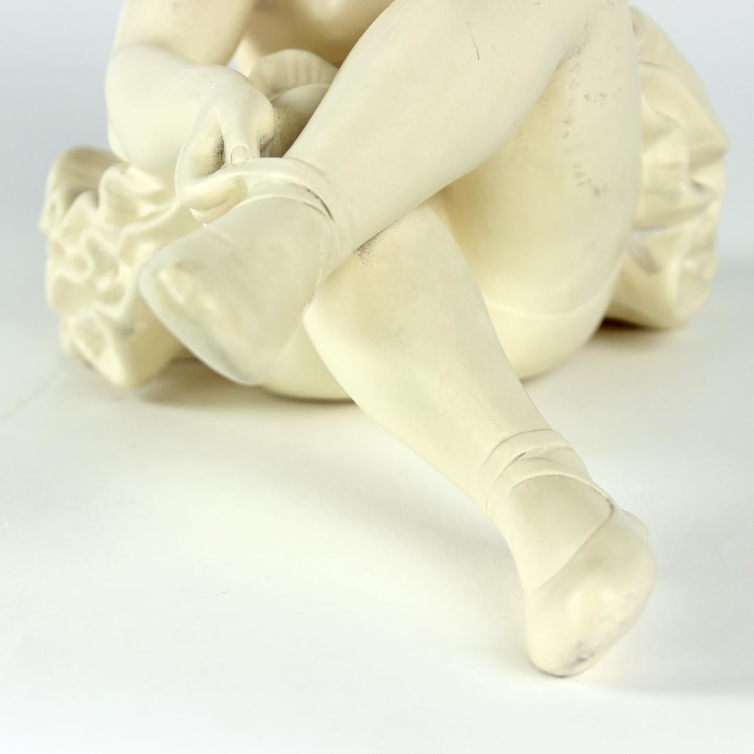 Mid Century Plaster Sculpture Of Ballet Dancer, Jihokera, Czechoslovakia 1960s For Sale 2
