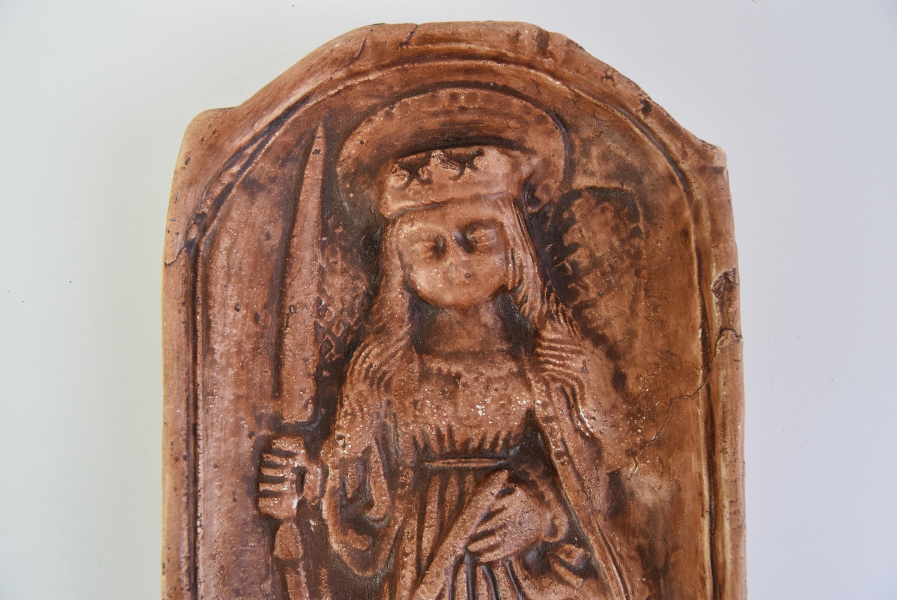 Czech Mid-century Plaster wall sculpture, 1950's For Sale