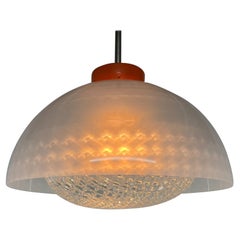 Mid-Century Plastic and Glass Pendant, Czechoslovakia