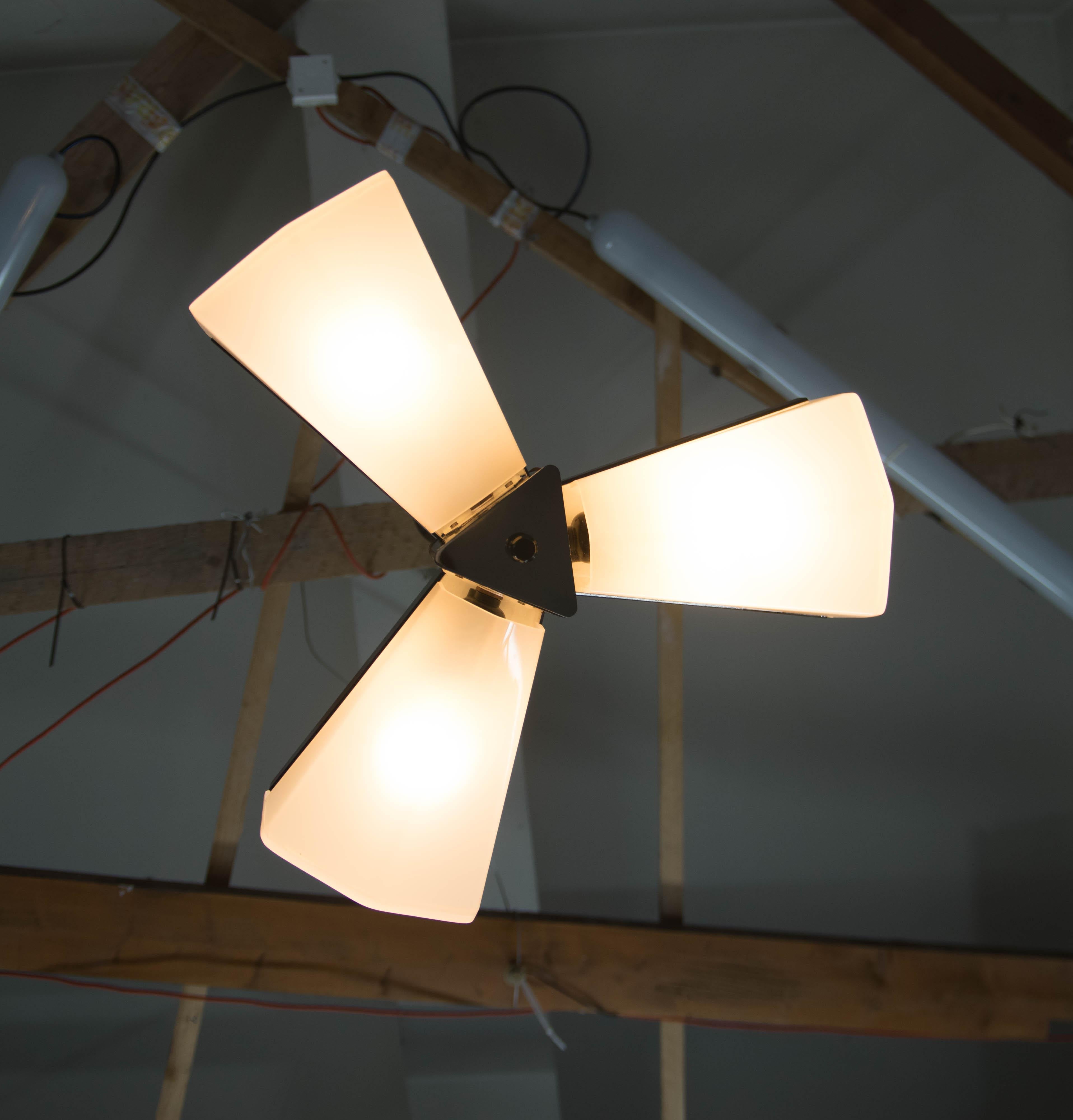 Mid-Century Plastic and Metal Chandelier by Lidokov, Czechoslovakia, 1970s For Sale 5